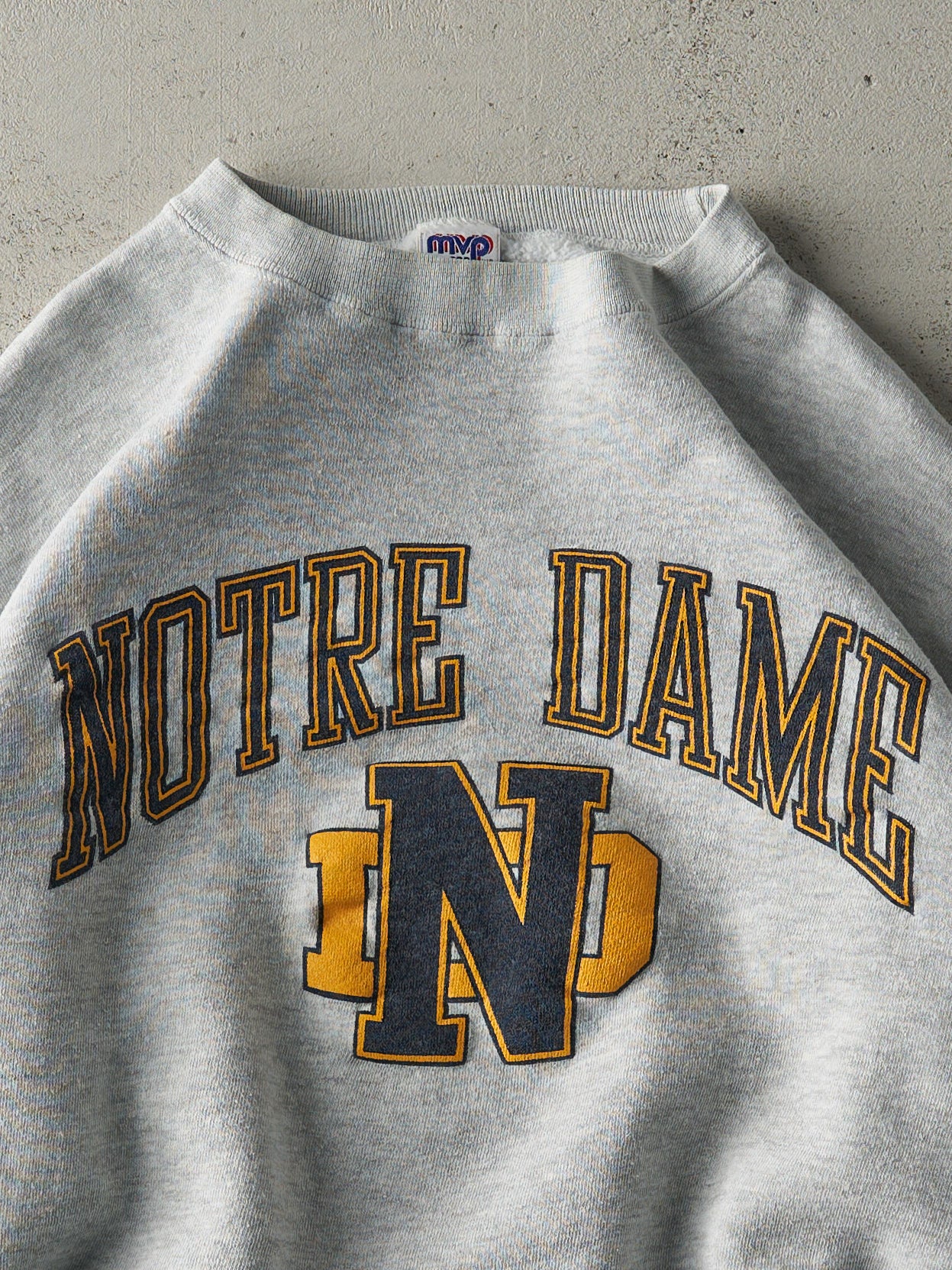 Vintage 90s Heather Grey Notre Dame University Boxy Crewneck (L)