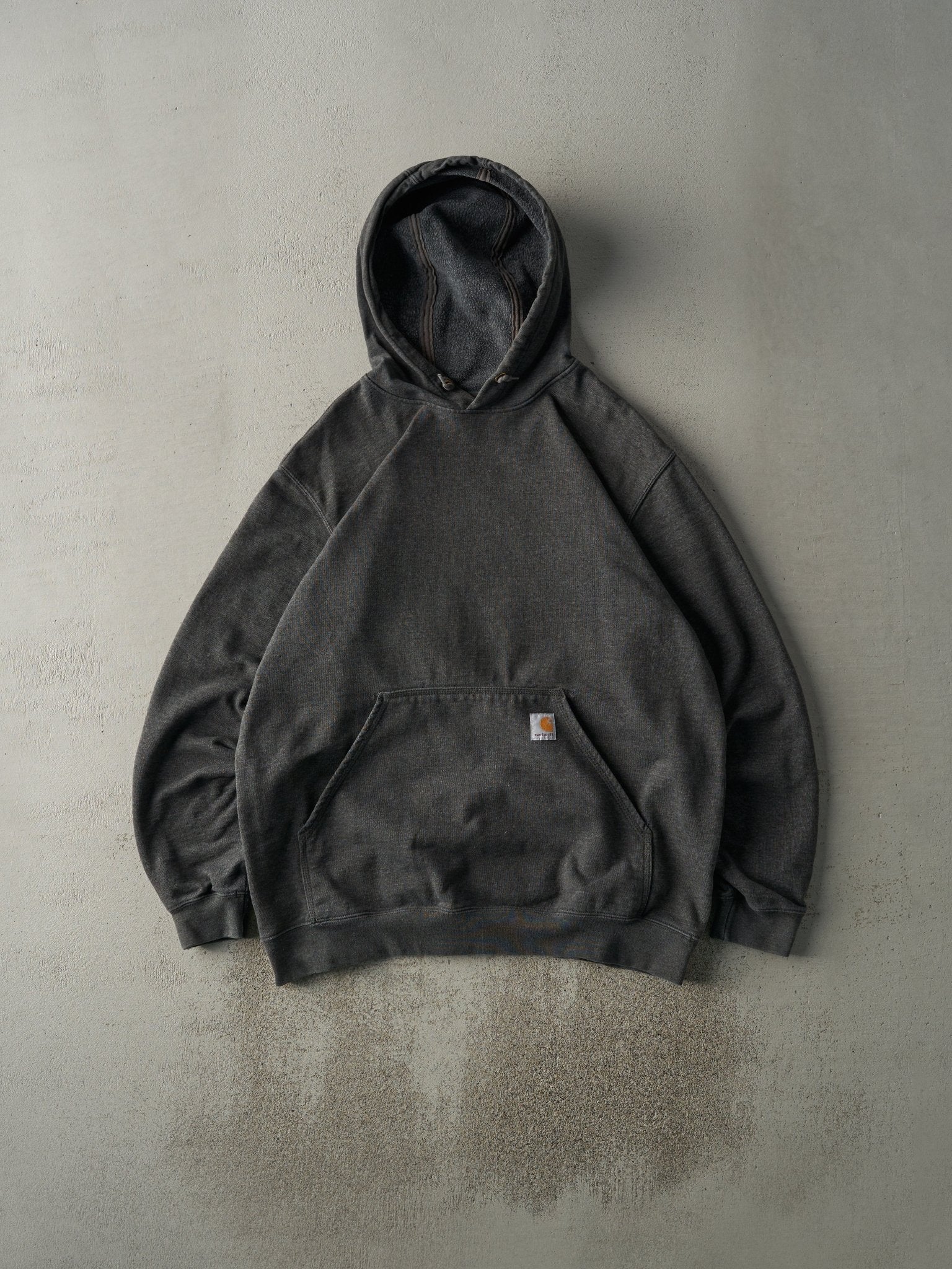 Vintage Y2K Charcoal Grey Carhartt Hoodie (L)