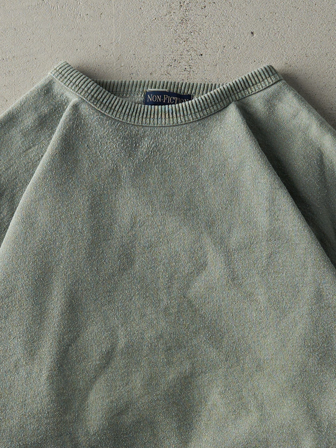 Vintage 90s Washed Green Blank Crewneck (L)