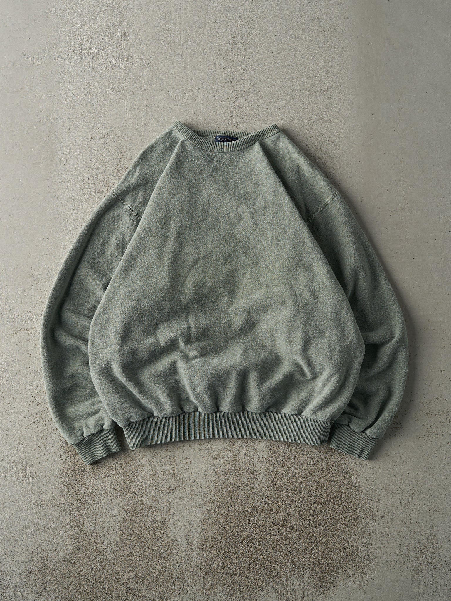 Vintage 90s Washed Green Blank Crewneck (L)