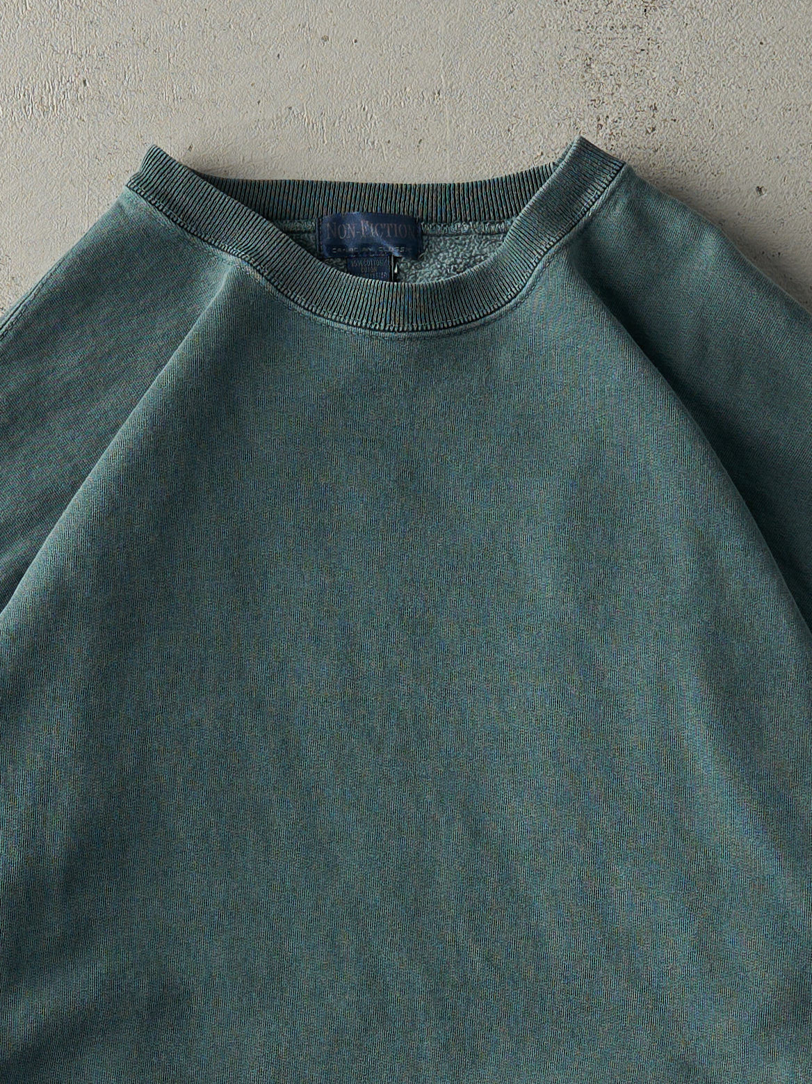 Vintage 90s Washed Green Blank Crewneck (L)