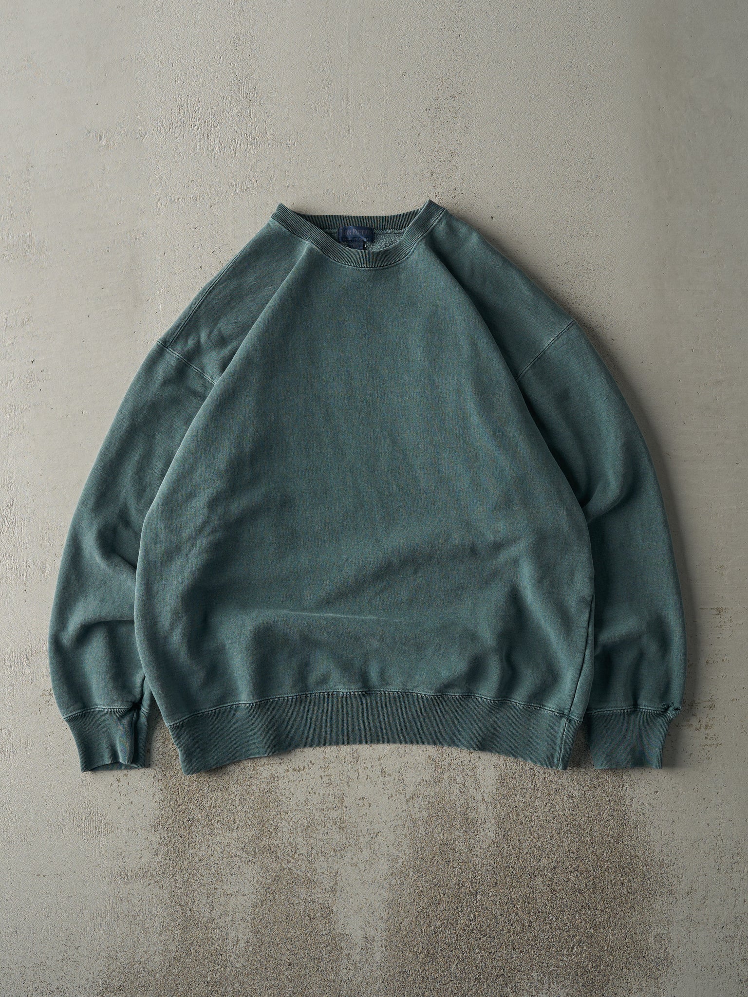 Vintage 90s Washed Green Blank Crewneck (L)