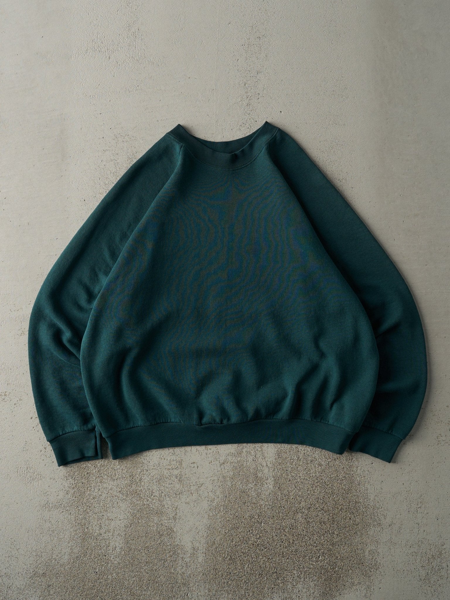 Vintage 90s Forest Green Blank Boxy Crewneck (L)