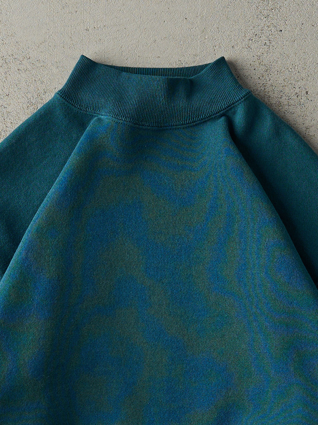 Vintage 90s Teal Blank Mock Neck Blank Sweater (M)