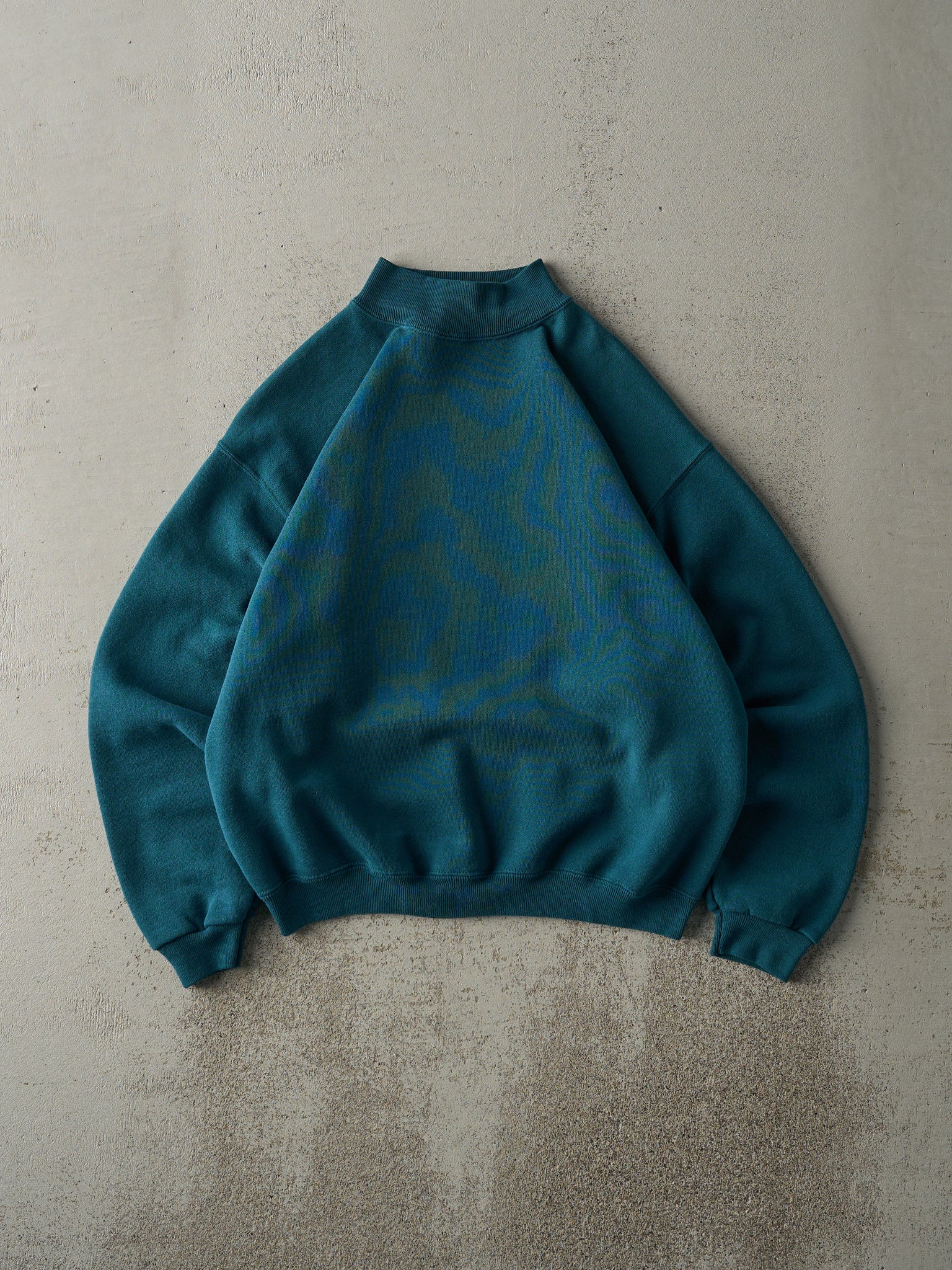 Vintage 90s Teal Blank Mock Neck Blank Sweater (M)