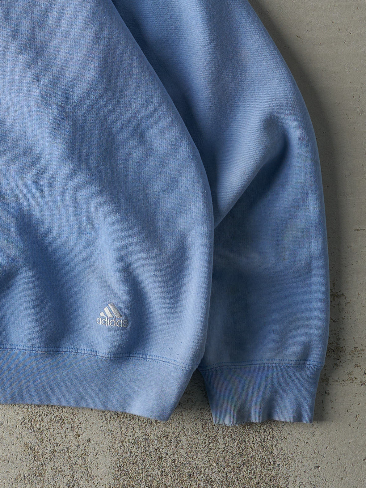 Vintage 90s Baby Blue Embroidered Adidas Logo Hoodie (XL)