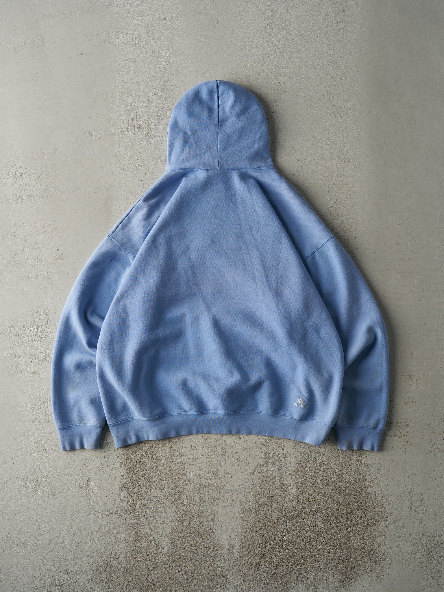 Vintage 90s Baby Blue Embroidered Adidas Logo Hoodie (XL)