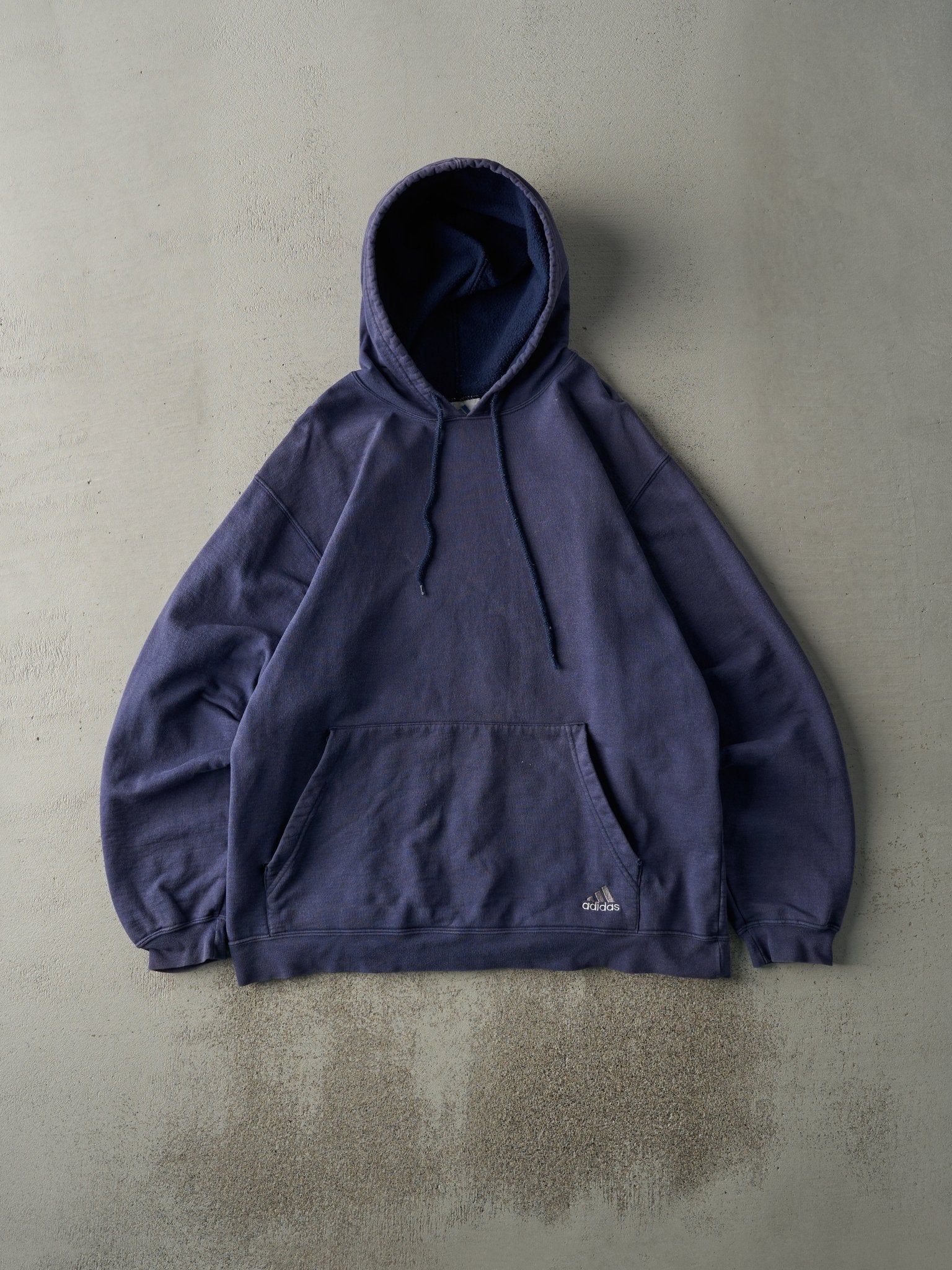 Vintage 90s Navy Blue Adidas Embroidered Hoodie (L)