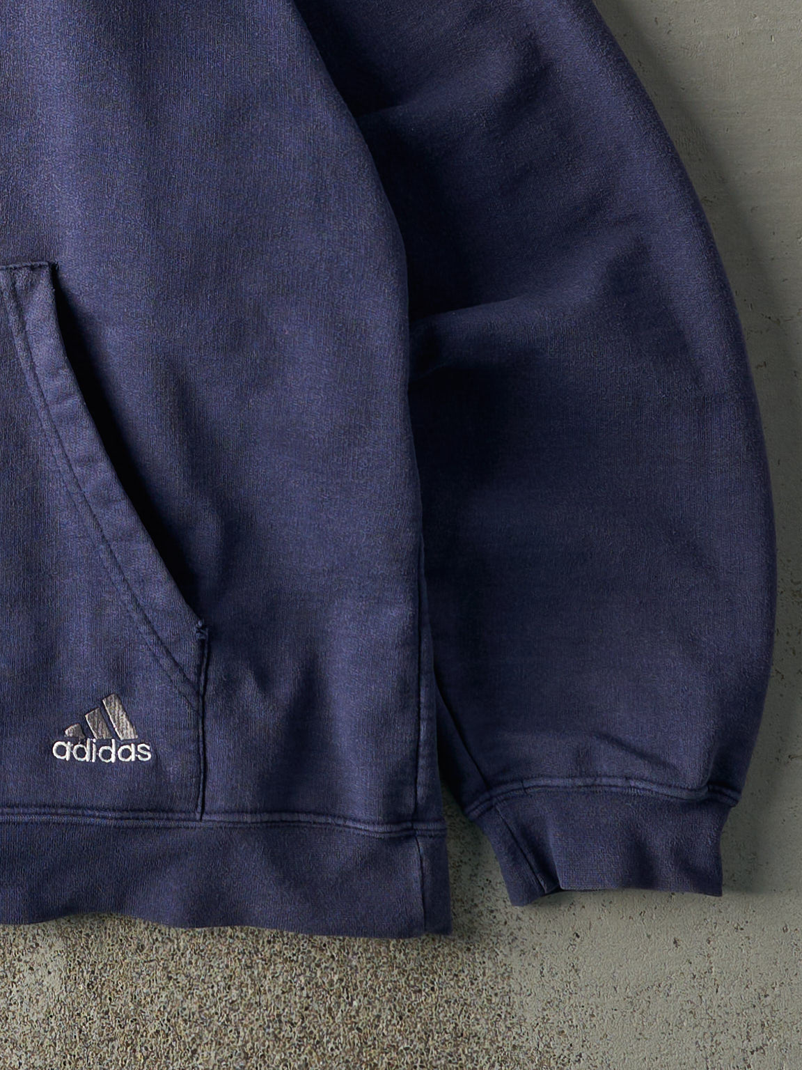 Vintage 90s Navy Blue Adidas Embroidered Hoodie (L)