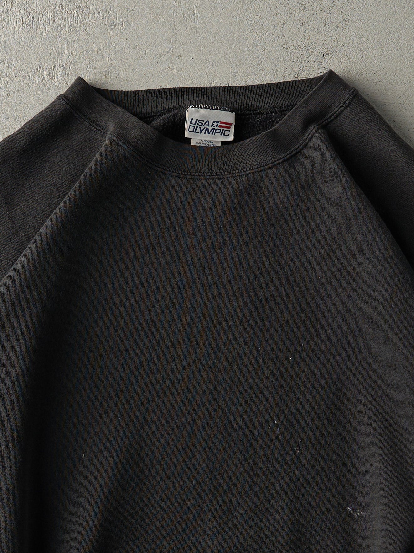 Vintage 90s Faded Black Blank Crewneck (XXXL)