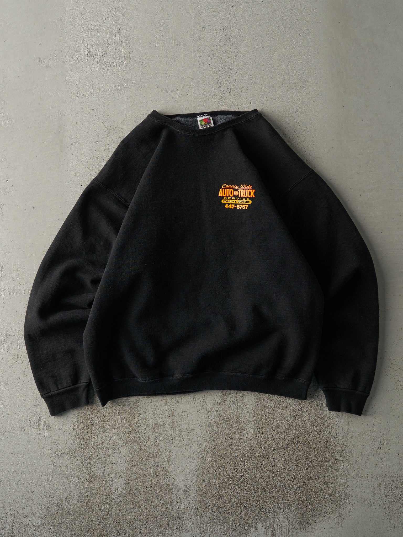 Vintage 90s Black County Wide Auto & Truck Crewneck (L)