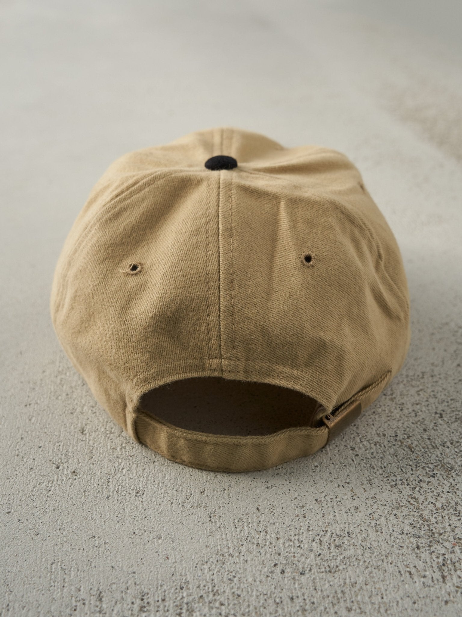 Vintage 90s Beige & Black Embroidered Kodak Strapback Hat