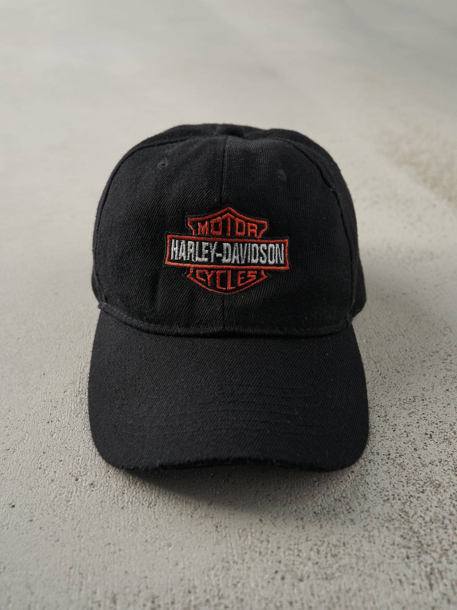 Vintage Y2K Black Harley Davidson Embroidered Velcro Back Hat