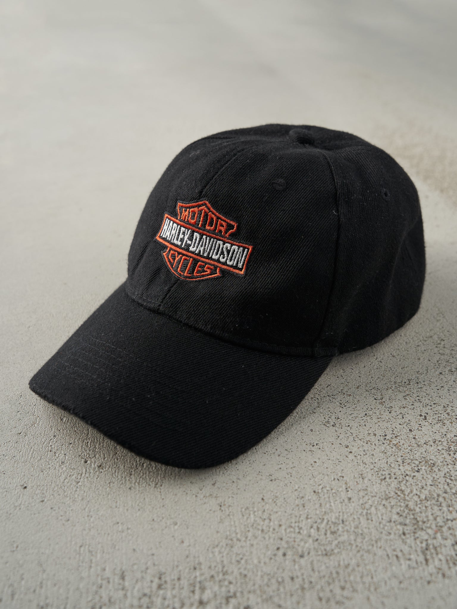 Vintage Y2K Black Harley Davidson Embroidered Velcro Back Hat