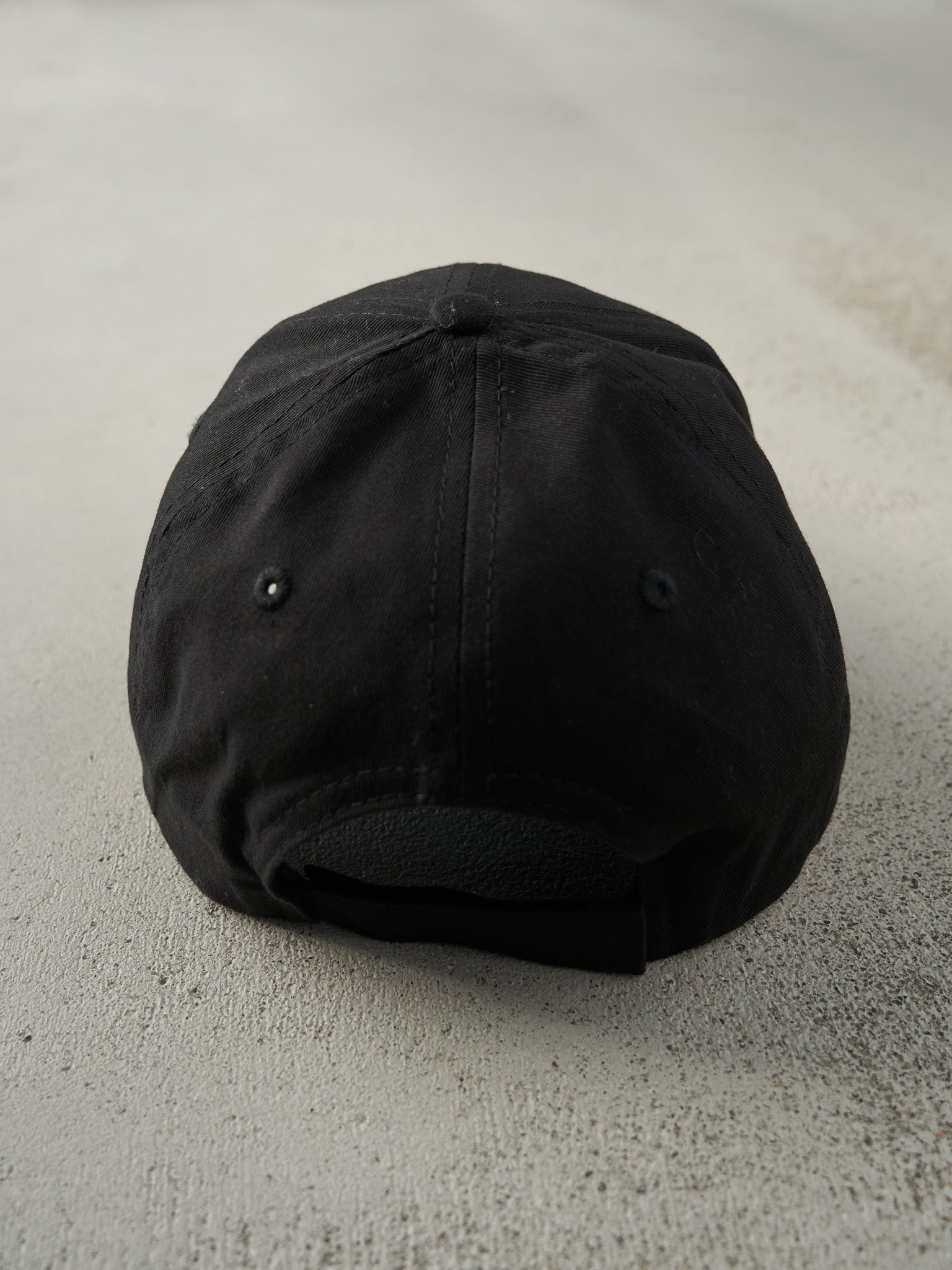Vintage Y2K Black Continental Embroidered Velcro Back Hat