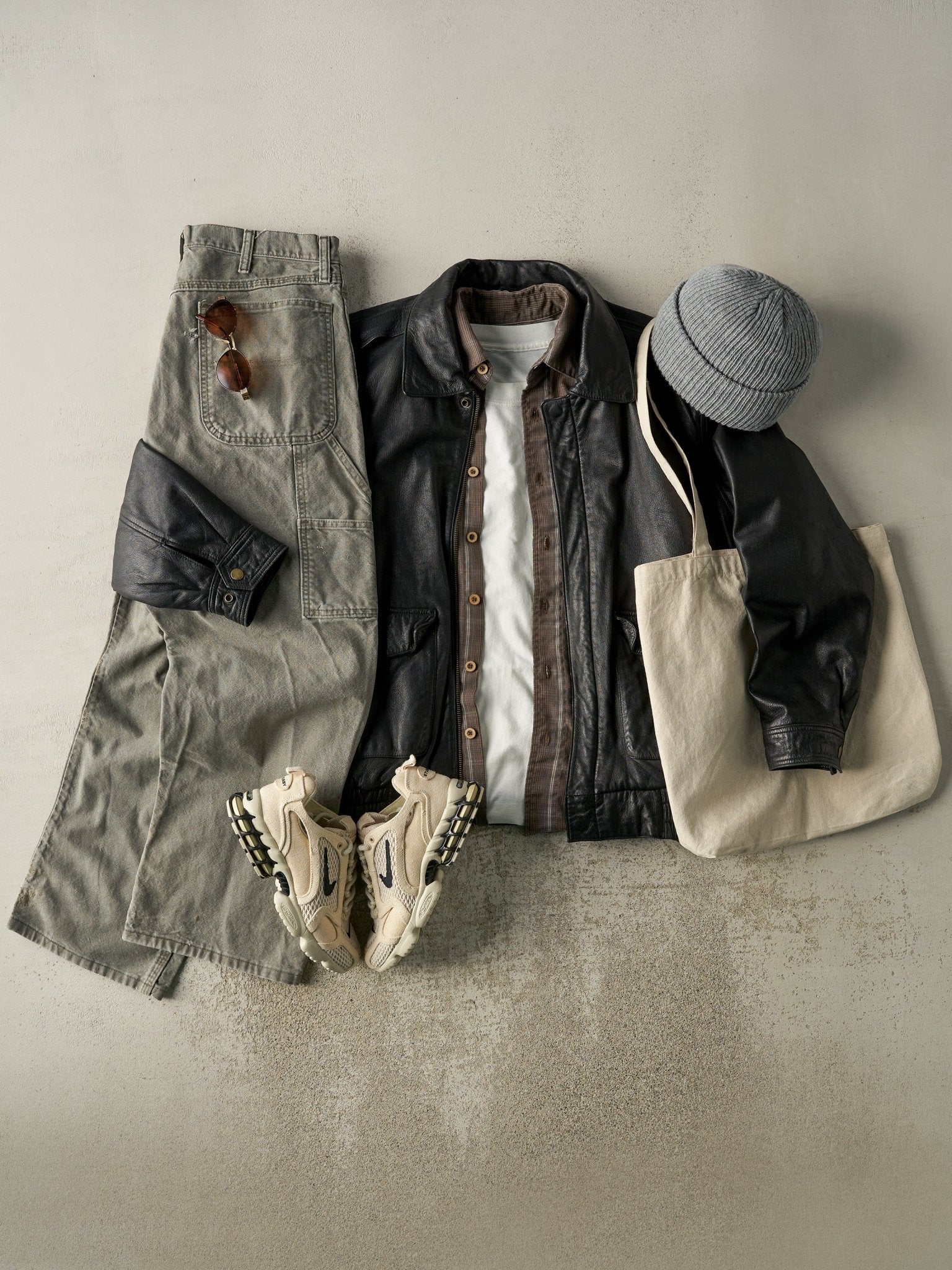 Vintage Y2K Black Volcano Leather Jacket (M)