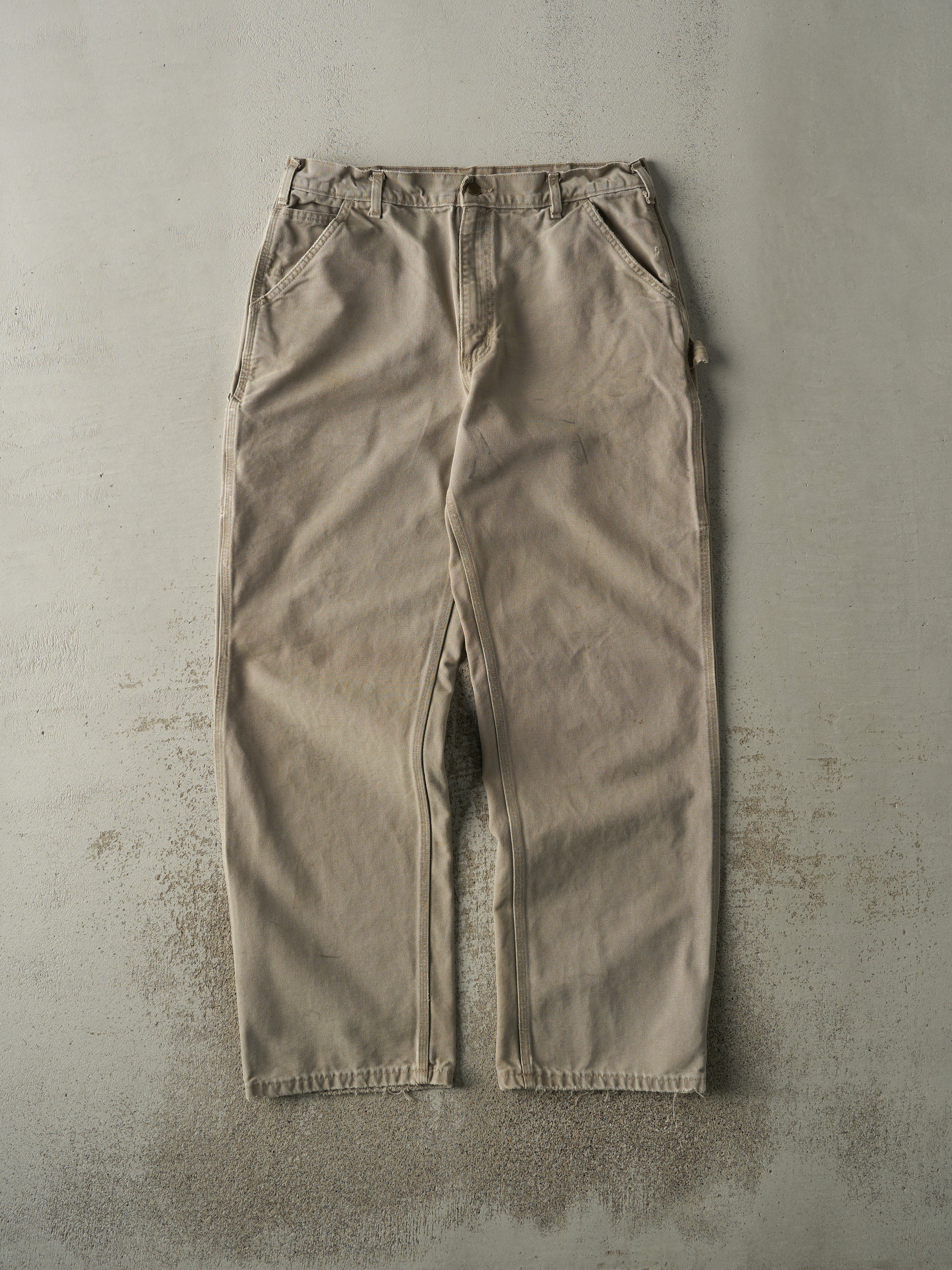 Vintage Y2K Beige Carhartt Carpenter Pants (35.5x32)