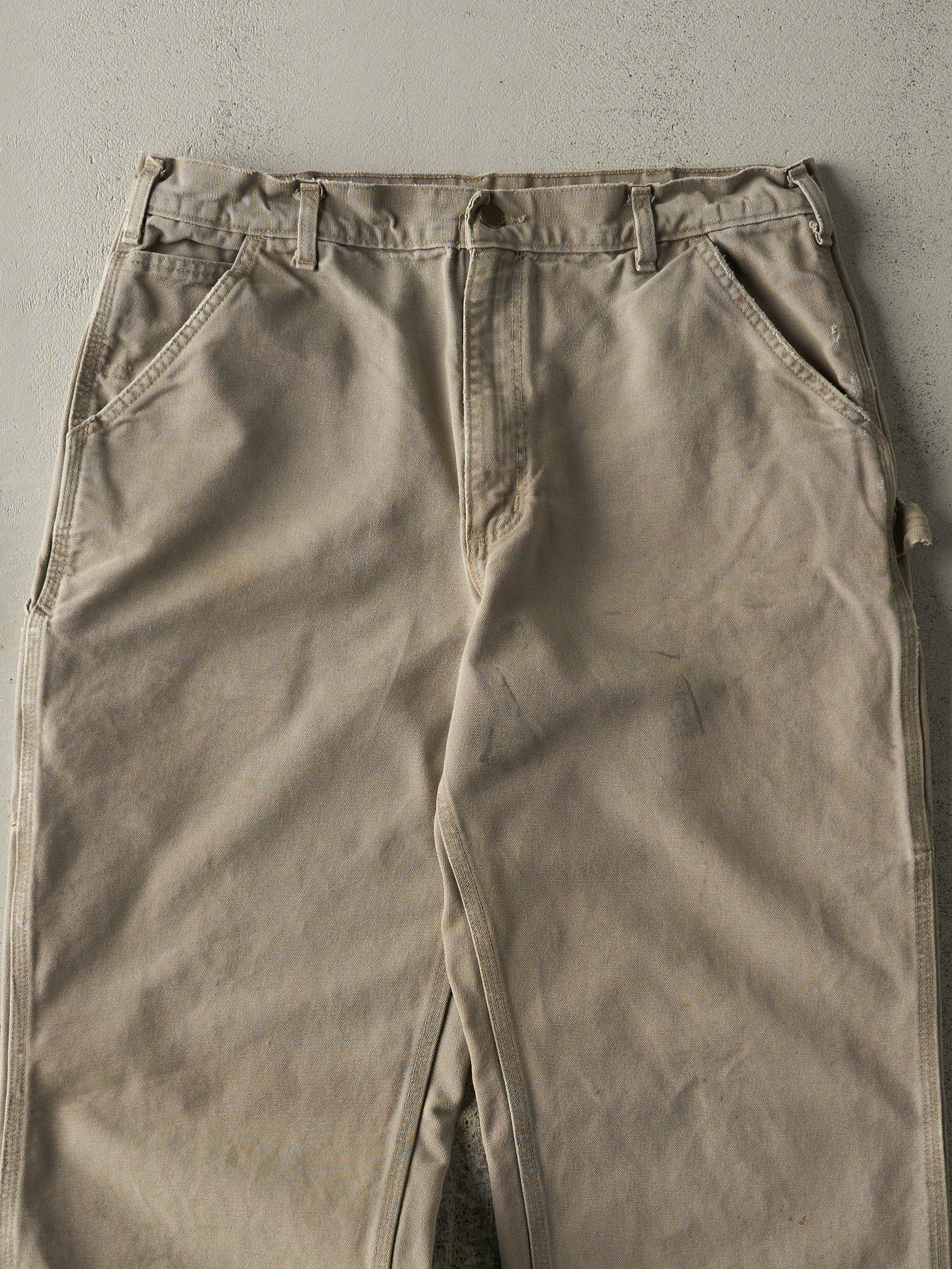 Vintage Y2K Beige Carhartt Carpenter Pants (35.5x32)