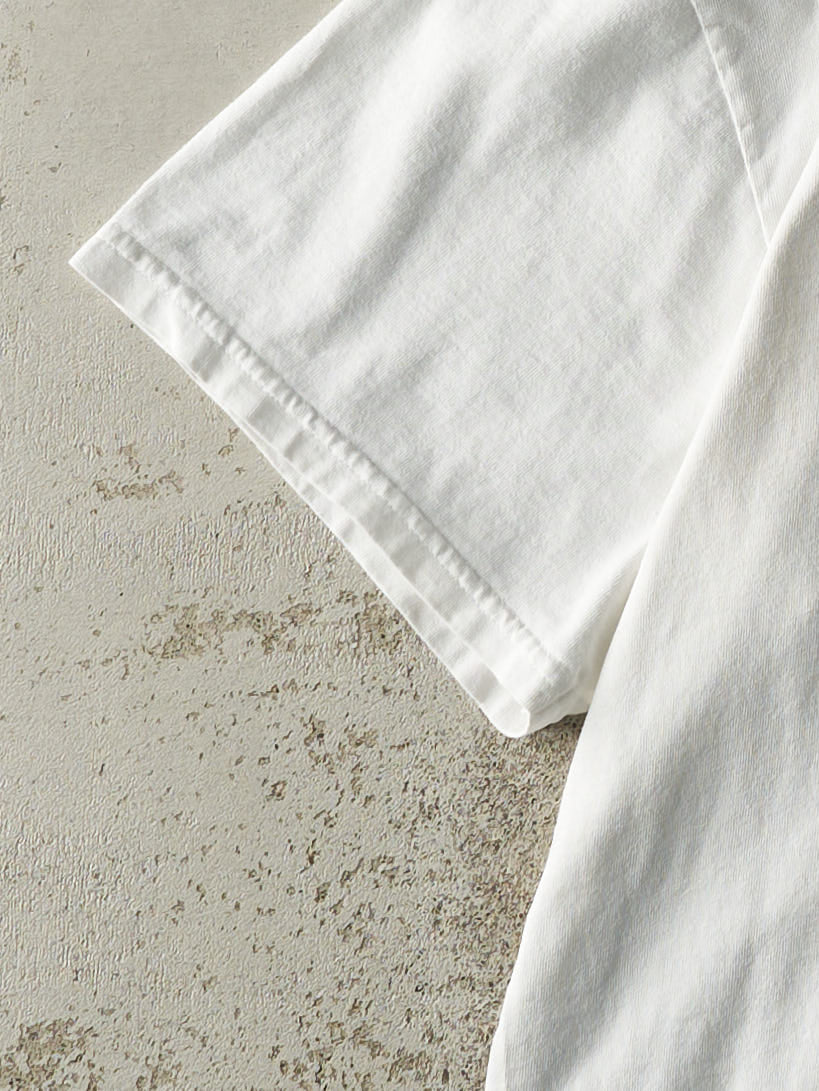 Vintage Y2K White Embroidered Nike Swoosh Tee (L/XL)
