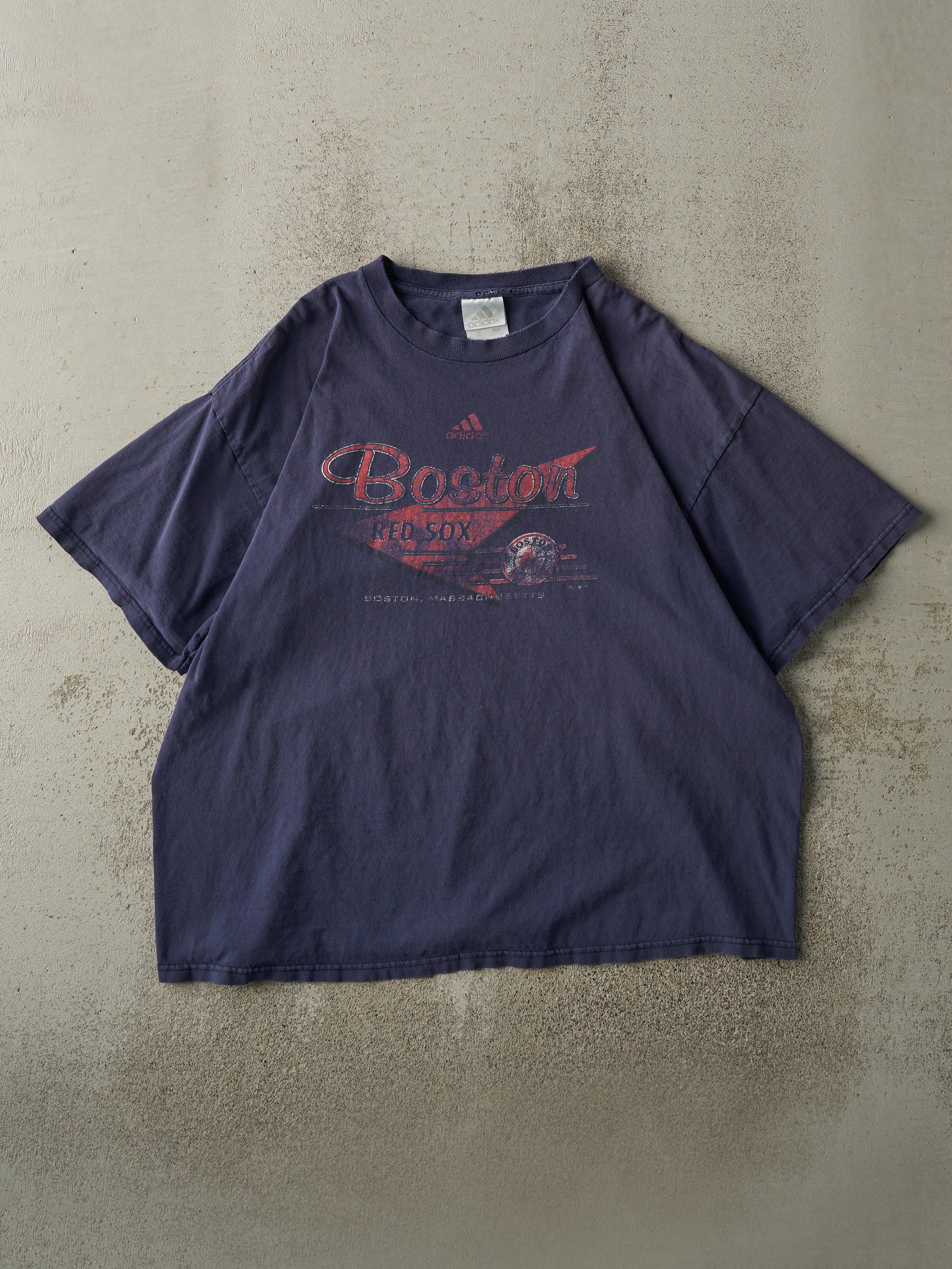 Vintage Y2K Navy Blue Boston Red Sox Tee (XL)