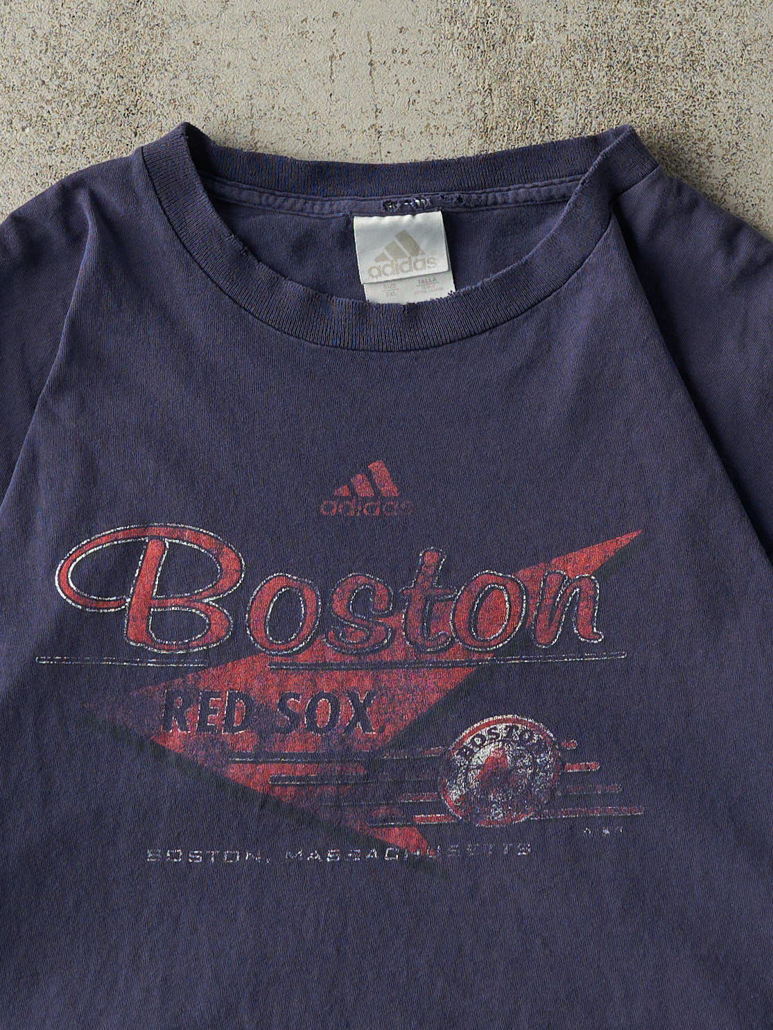 Vintage Y2K Navy Blue Boston Red Sox Tee (XL)