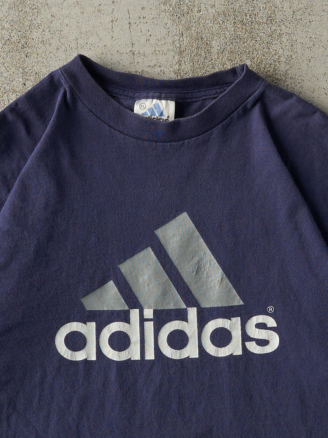 Vintage 90s Navy Blue Adidas Logo Tee (XL)