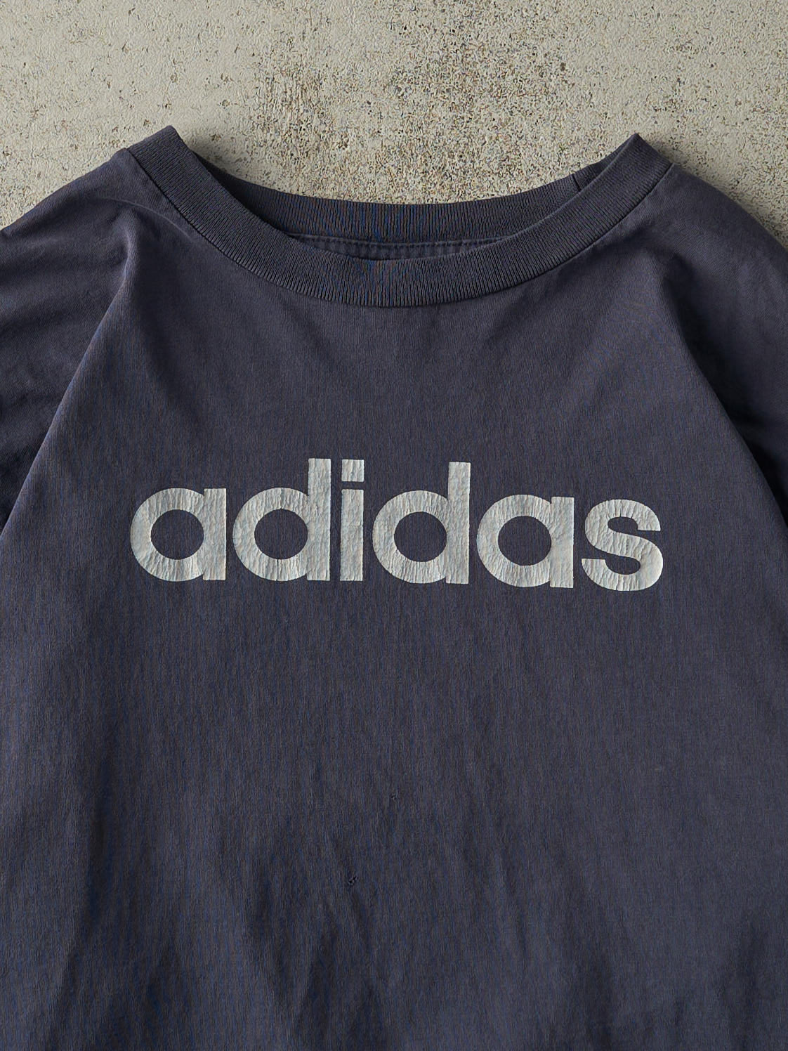 Vintage Y2K Navy Blue Adidas Long Sleeve (L/XL)