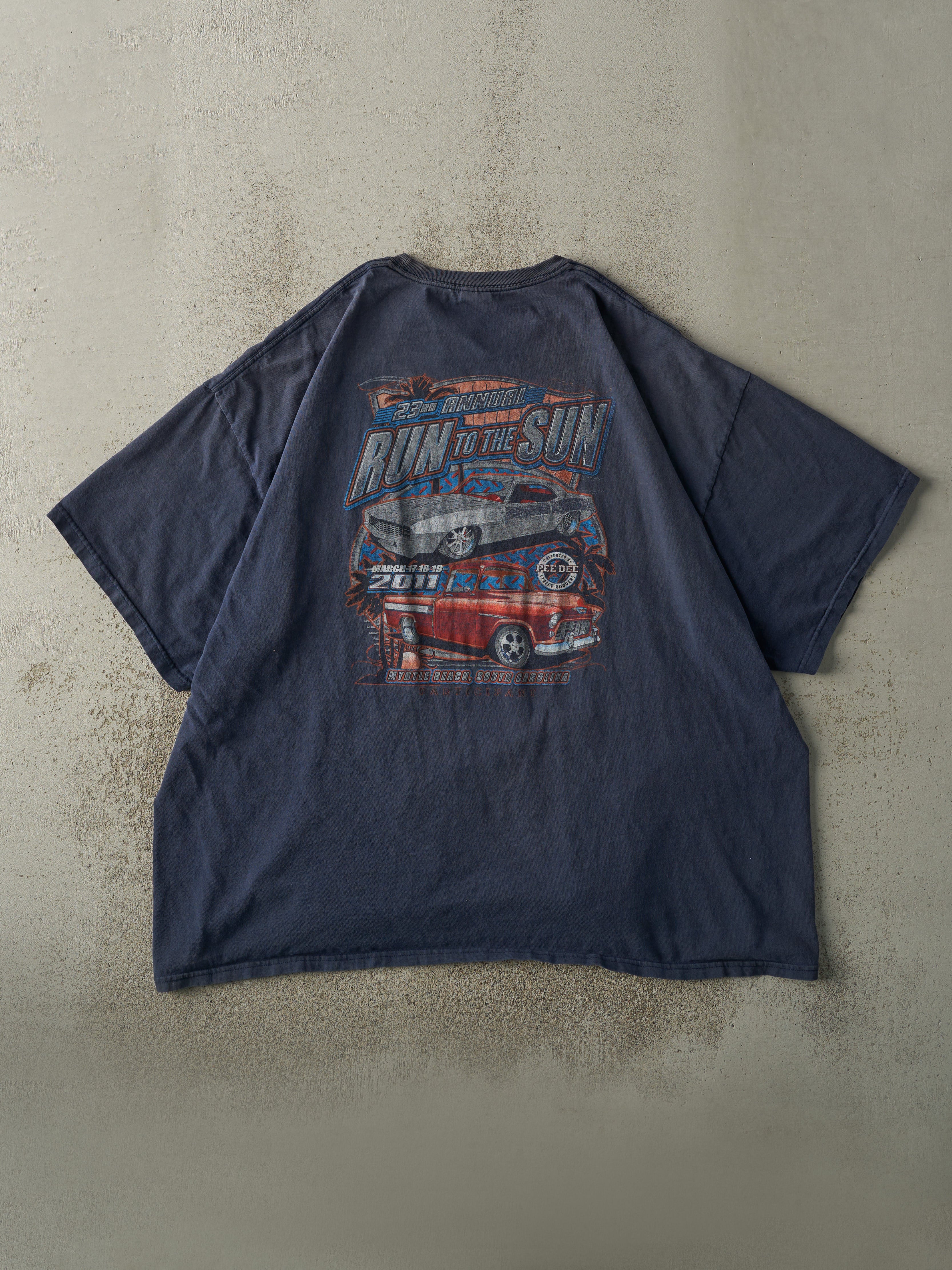 Vintage 11' Navy Blue Run to the Sun Car Show Tee (XXXL)