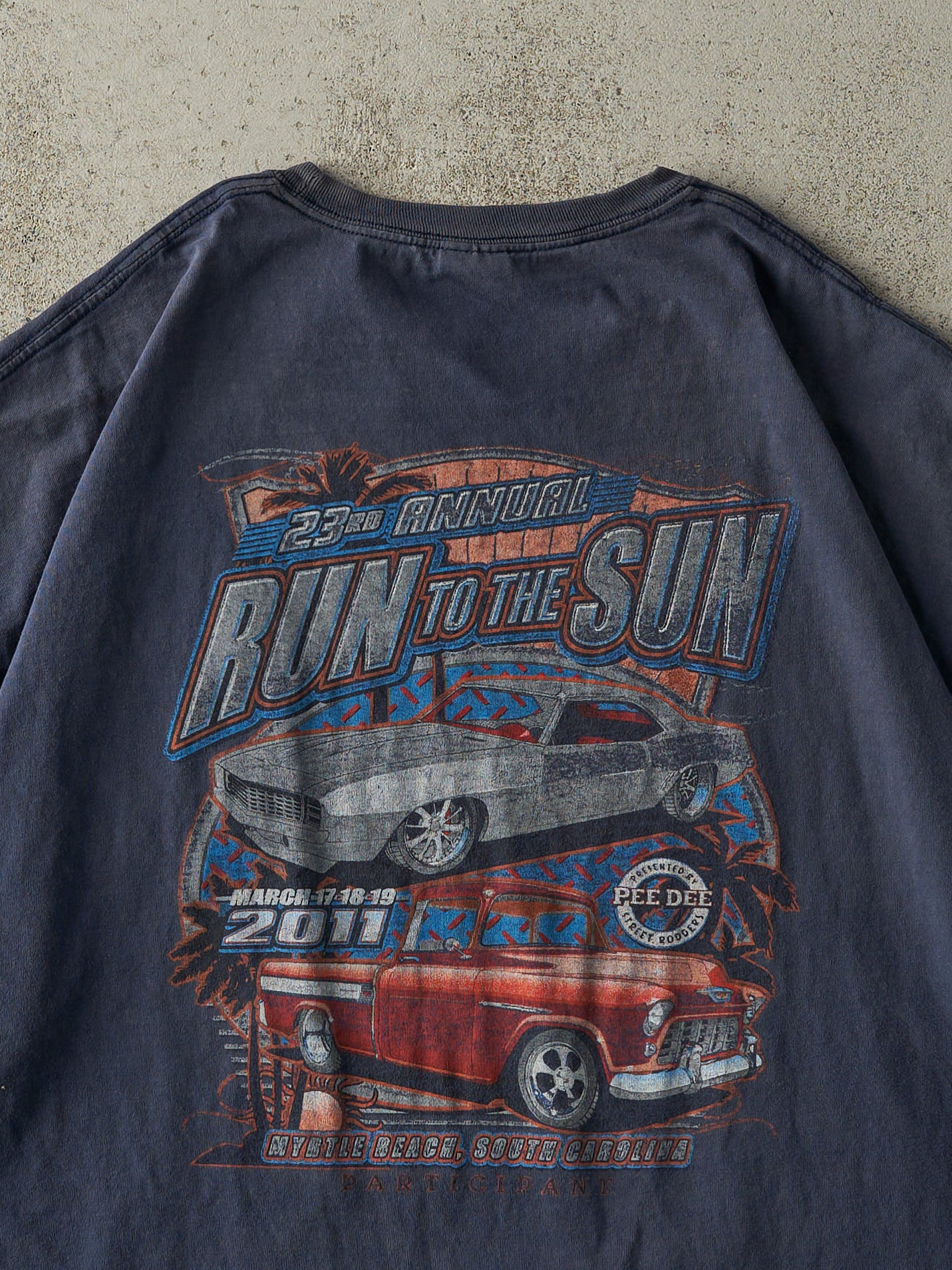 Vintage 11' Navy Blue Run to the Sun Car Show Tee (XXXL)