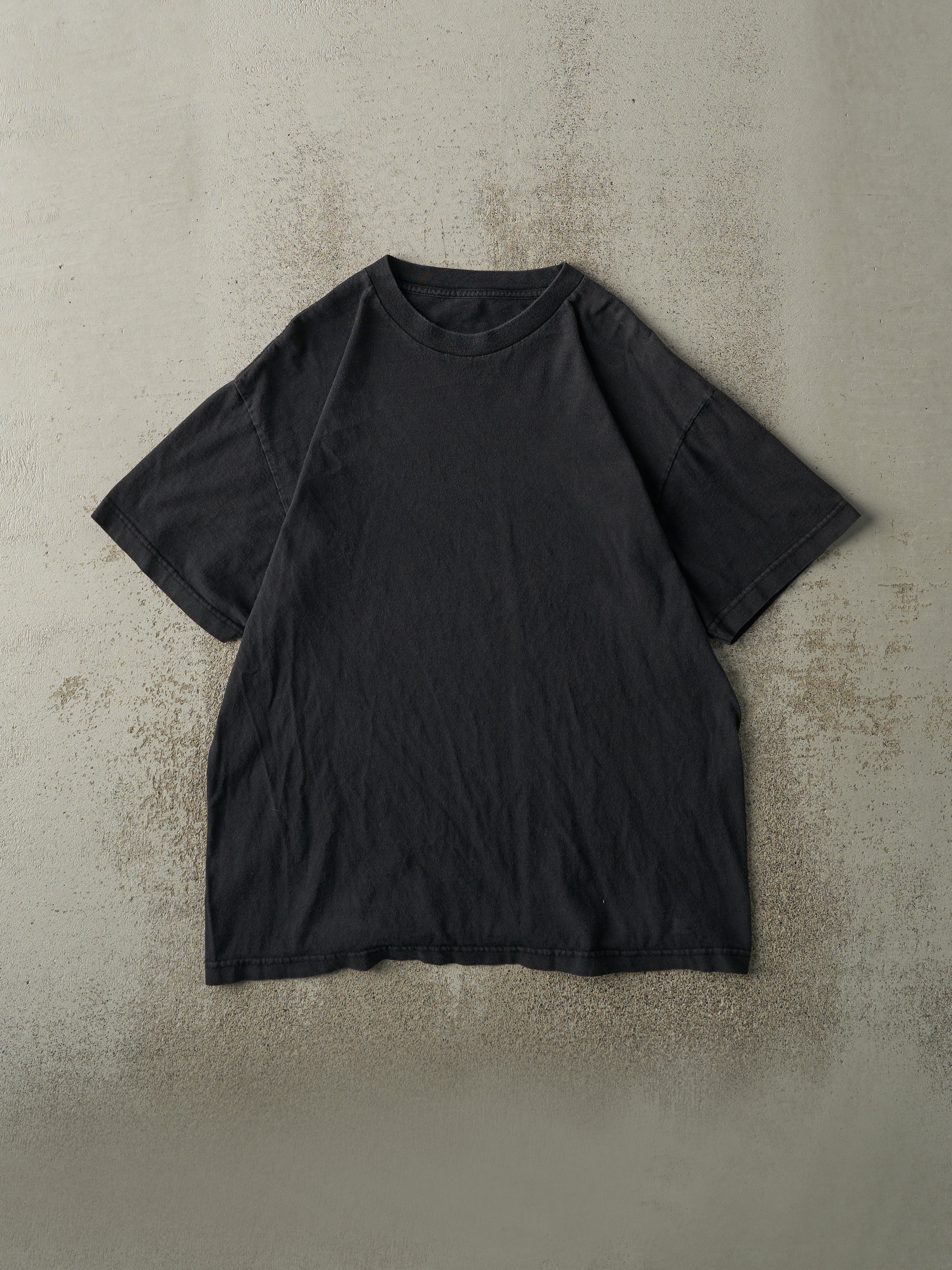 Vintage 90s Faded Black Blank Tee (L)