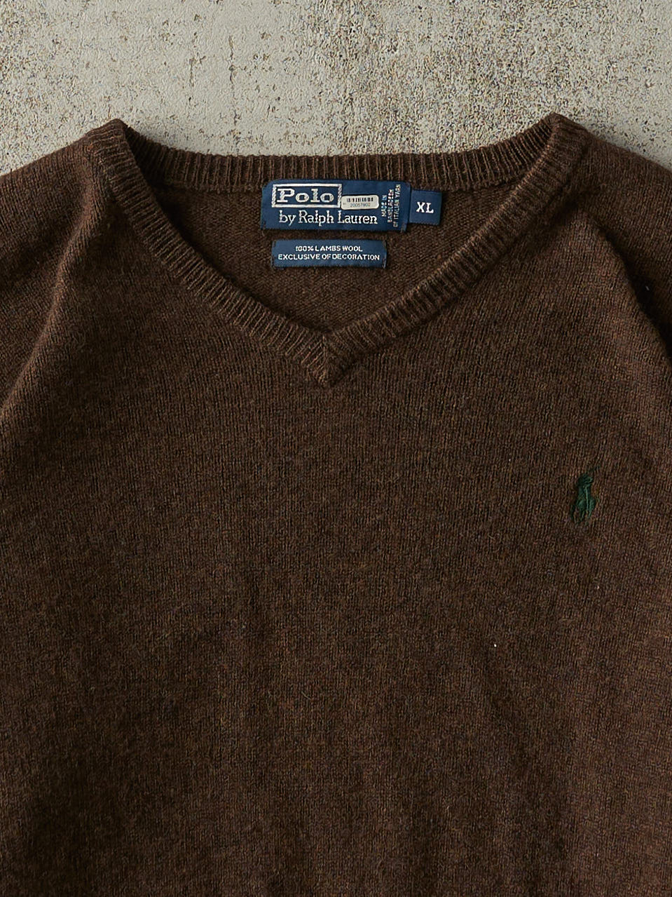 Vintage Y2K Brown Embroidered Ralph Lauren Boxy Wool Knit (M/L)