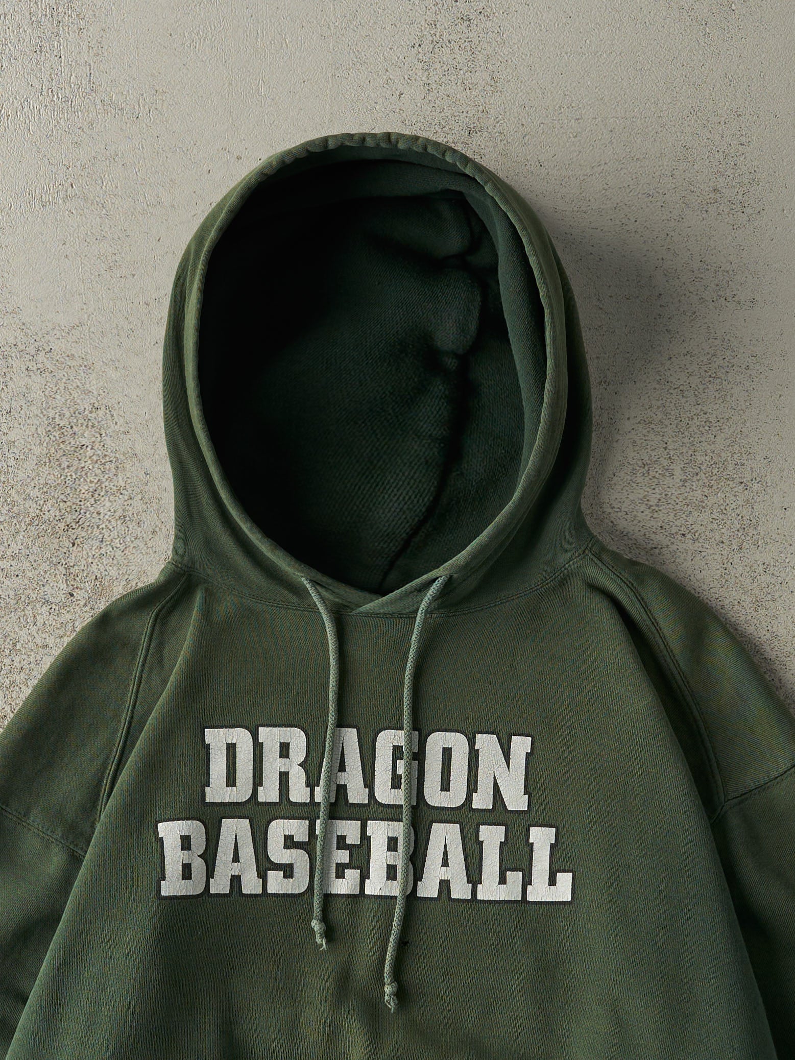 Vintage 90s Sun Faded Green Dragon Baseball Hoodie (L/XL)