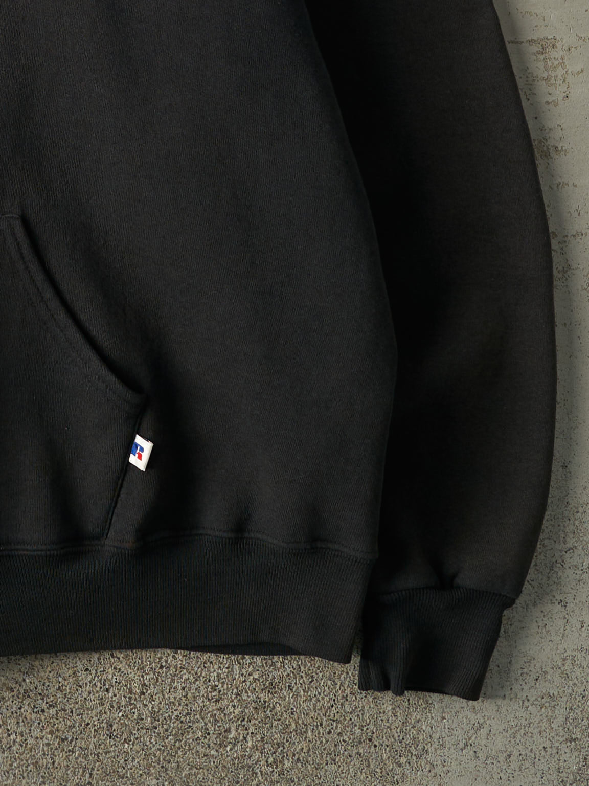 Vintage 90s Faded Black Russell Athletic Zip Up Hoodie (XL/XXL)