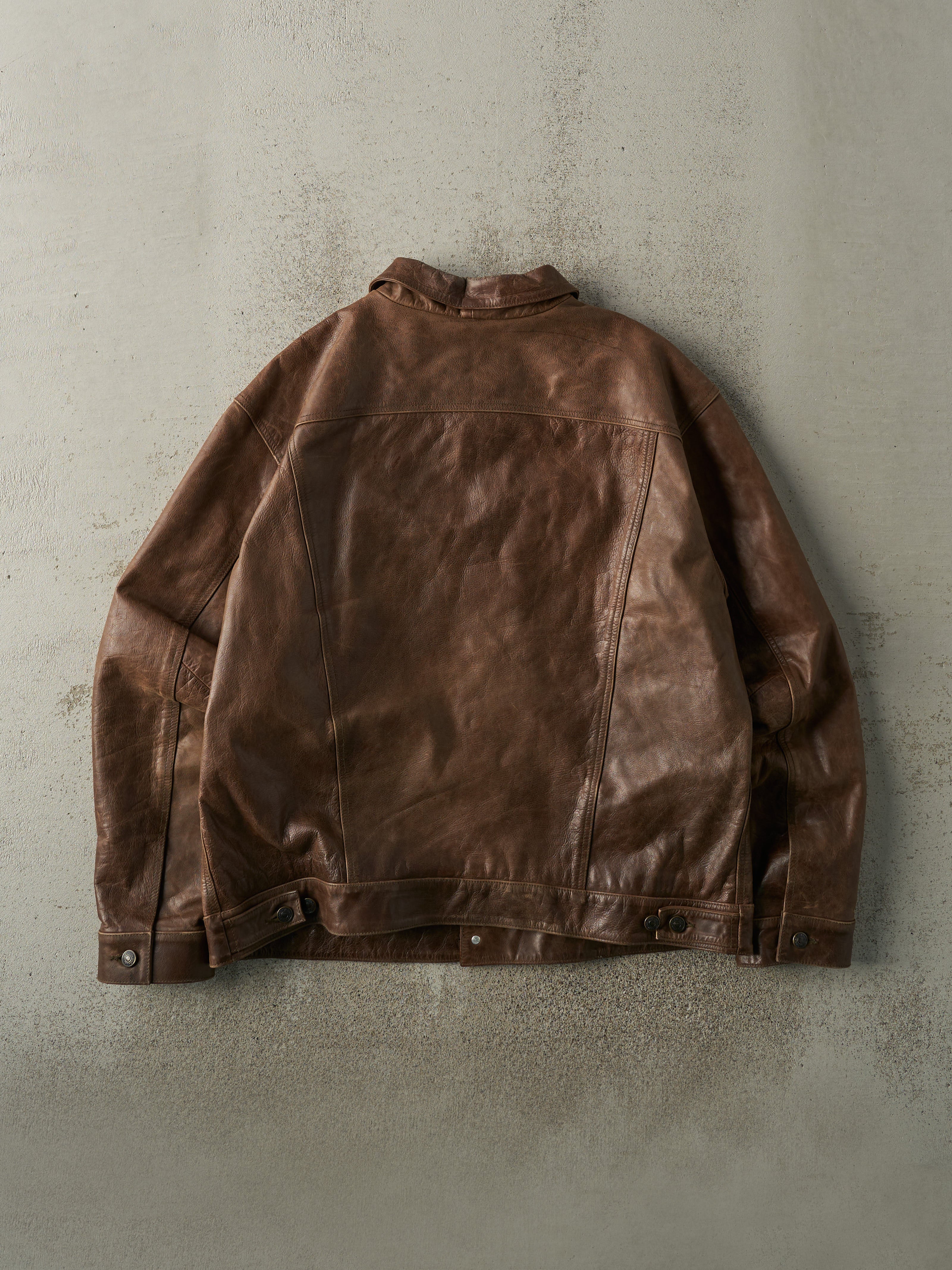 Vintage 90s Brown Gap Leather Jacket (M)