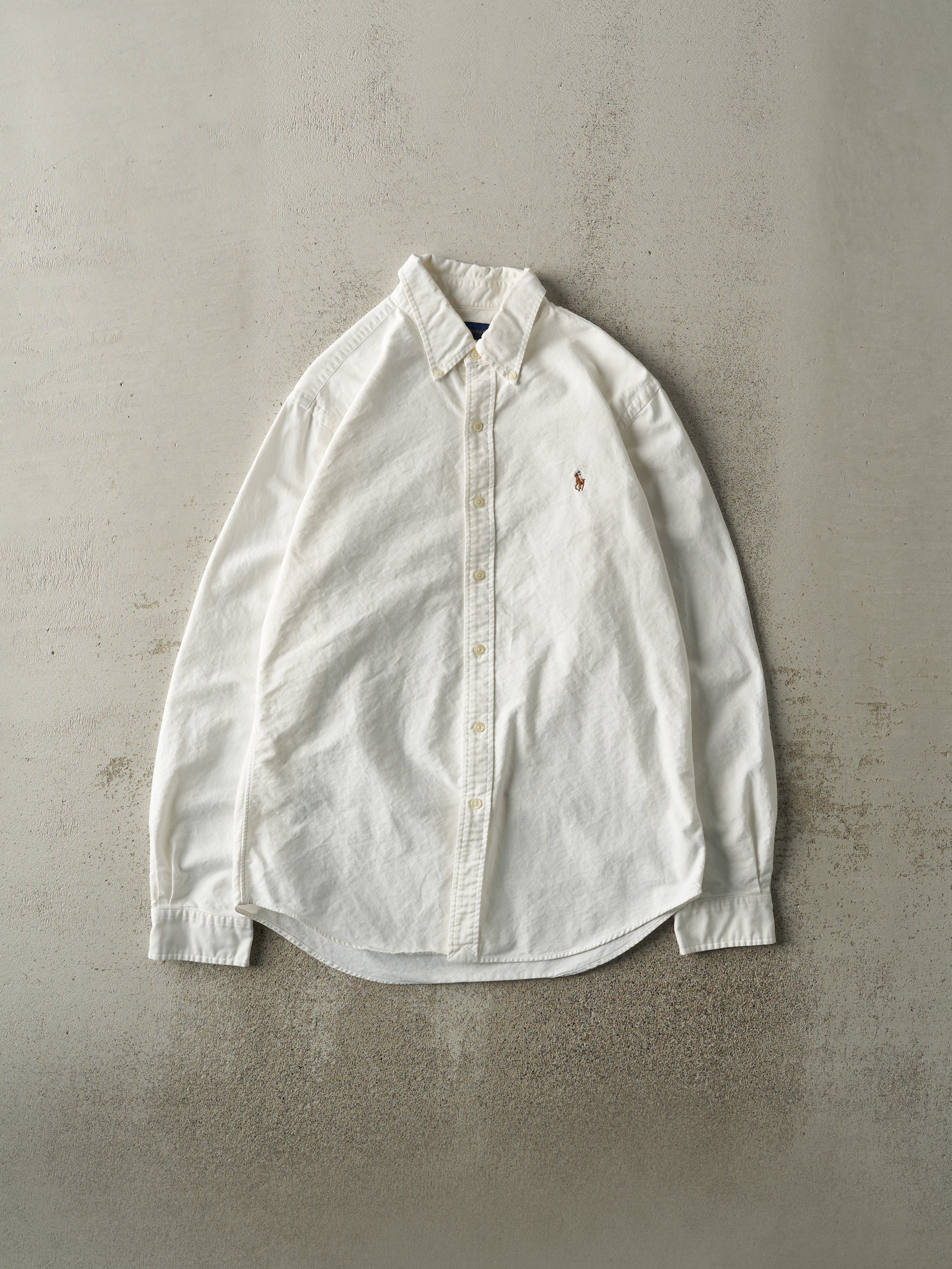 Vintage Y2K White Ralph Lauren Button Up (L)