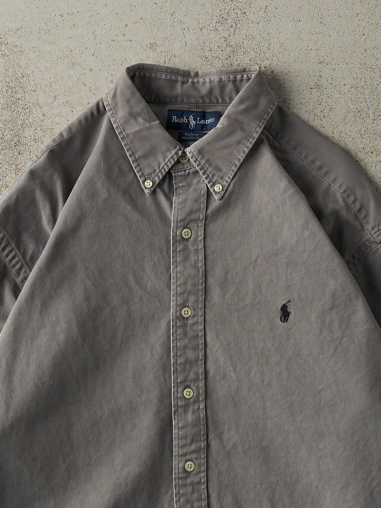 Vintage 90s Charcoal Grey Ralph Lauren Button Up (XL/XXL)