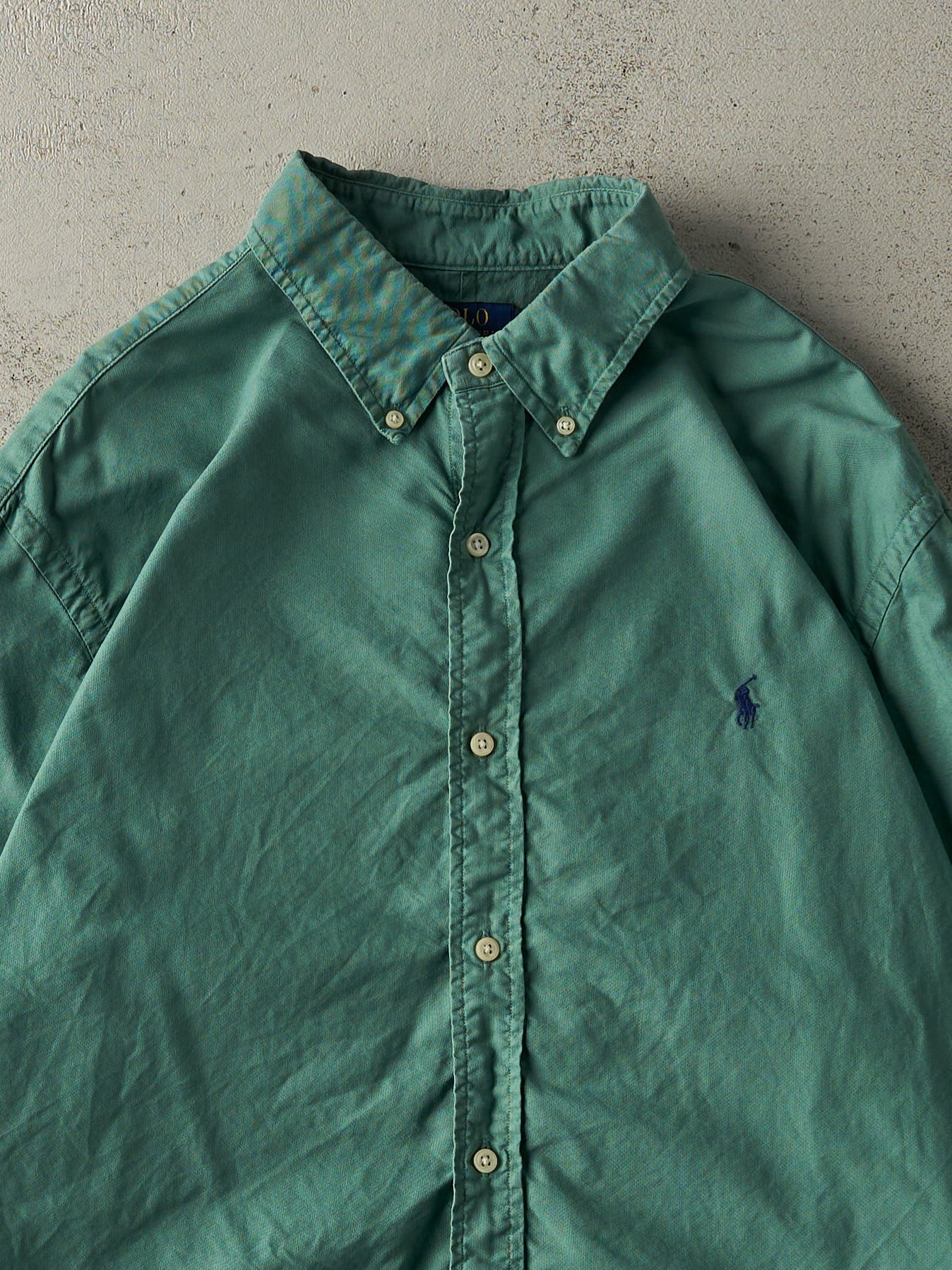 Vintage Y2K Green Embroidered Ralph Lauren Button Up (XL/XXL)