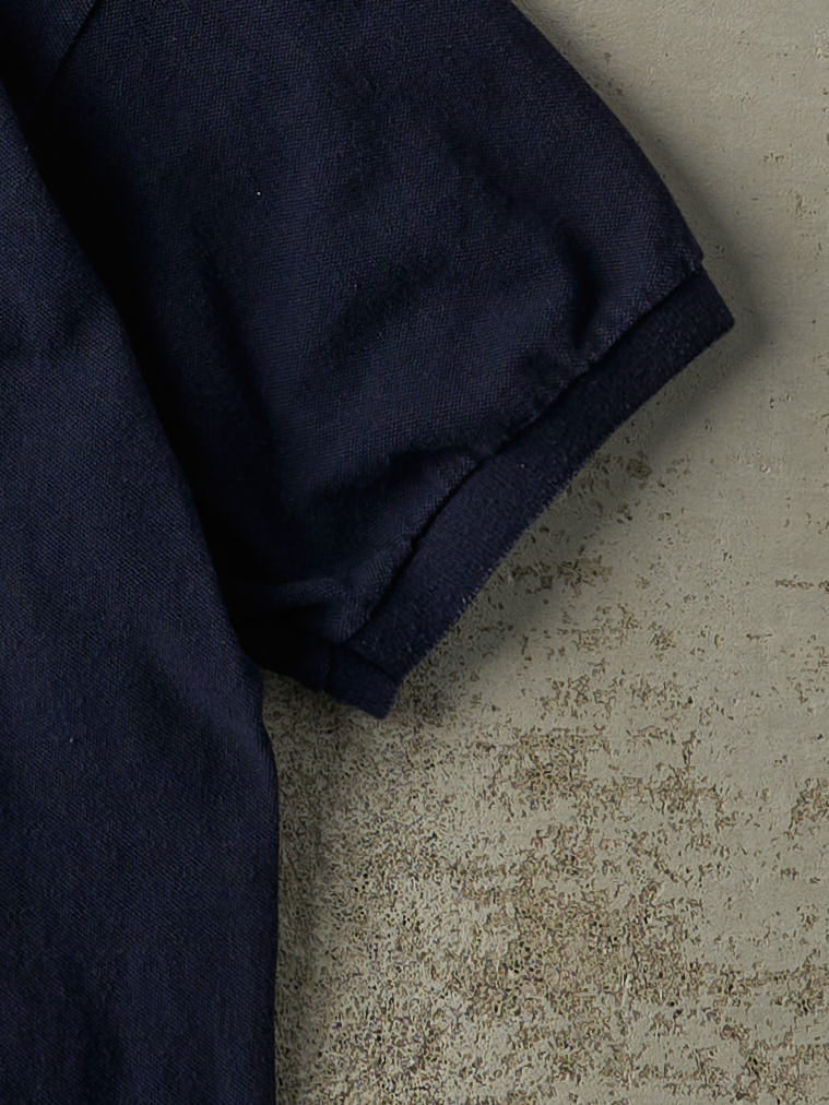 Vintage 90s Navy Blue Polo Ralph Lauren Quarter Button Shirt (L/XL)