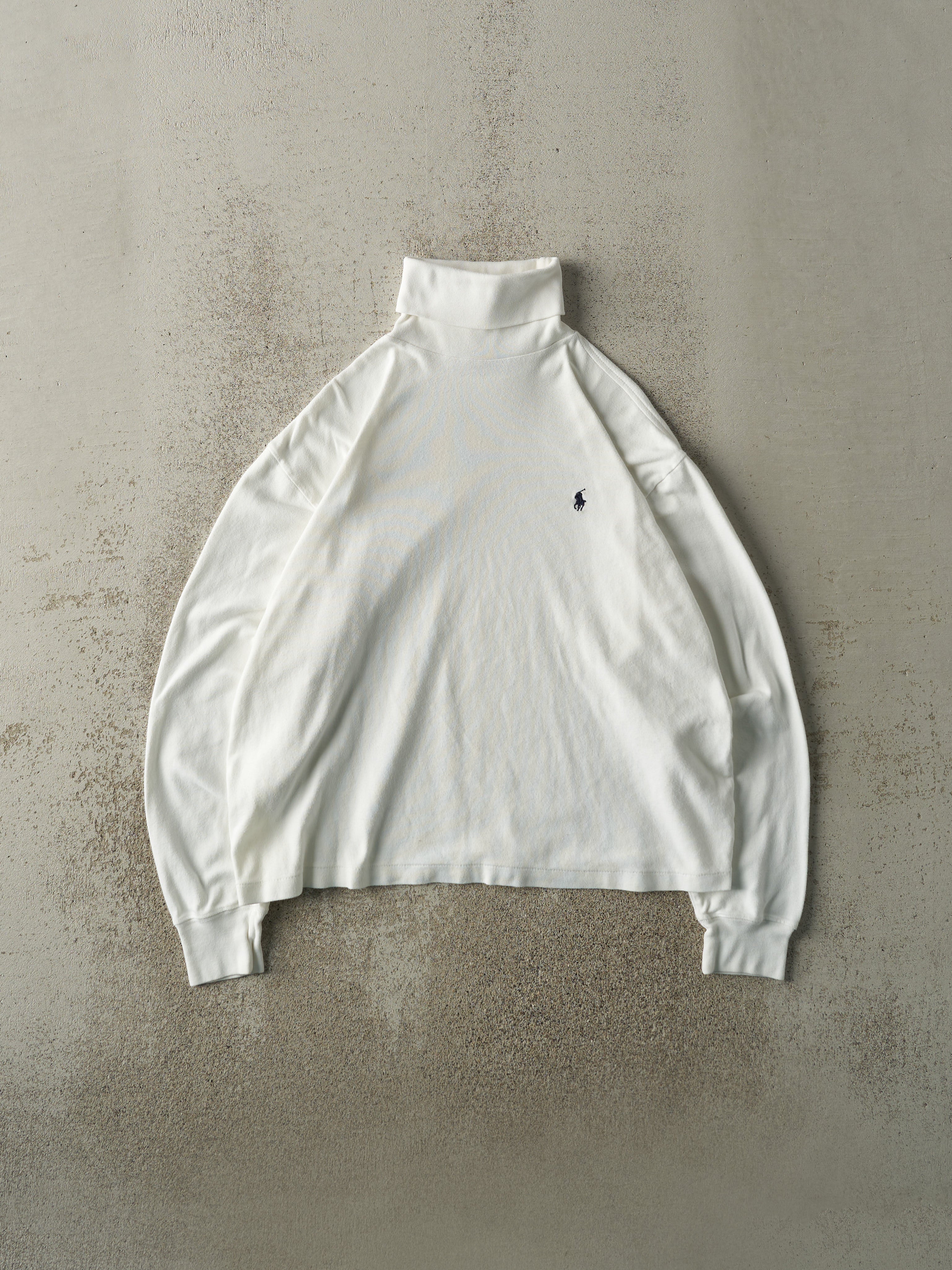 Vintage 90s White Ralph Lauren Turtleneck Long Sleeve (S/M)