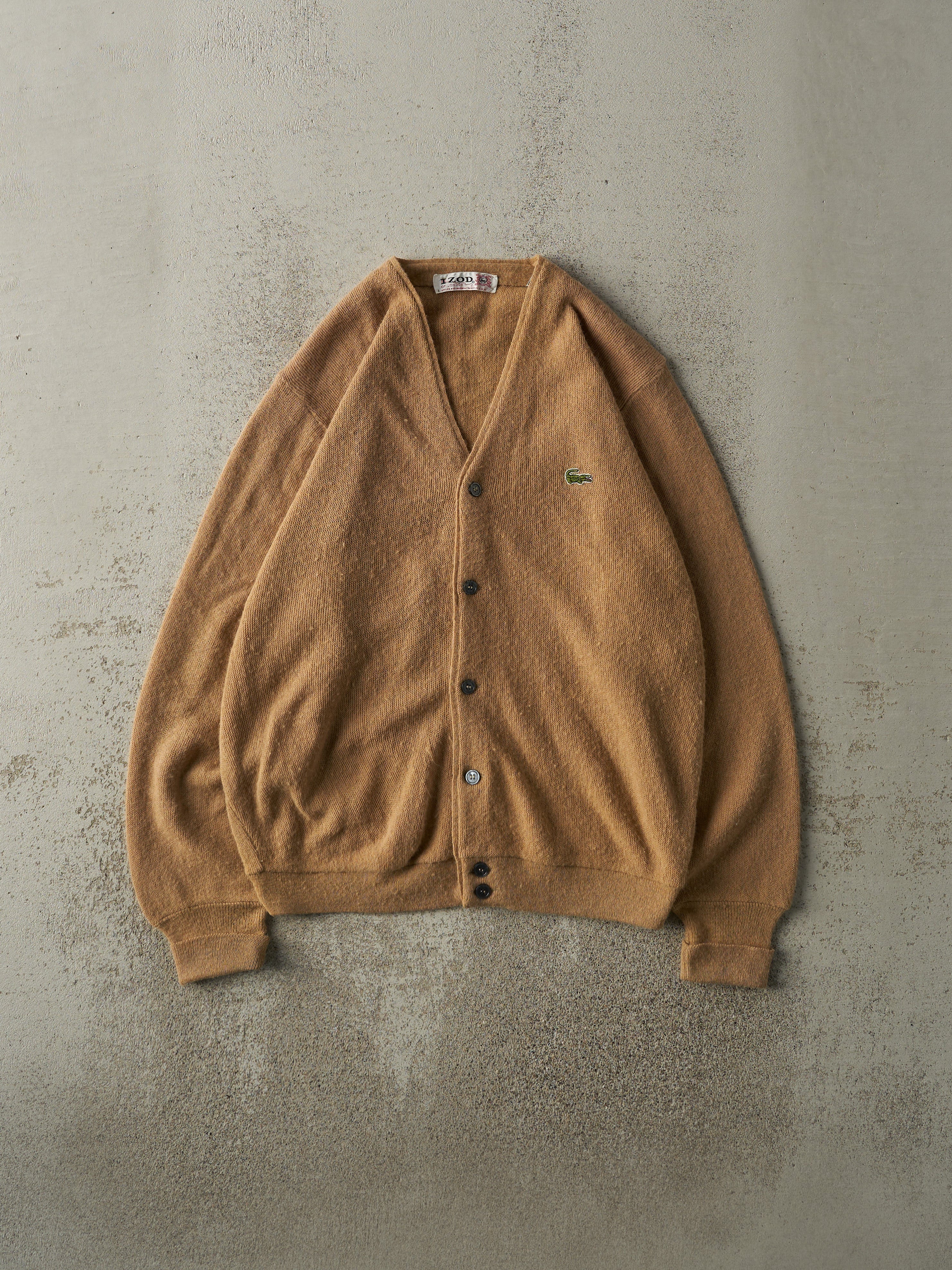 Vintage 80s Beige Izod Lacoste Knit Cardigan (M/L)