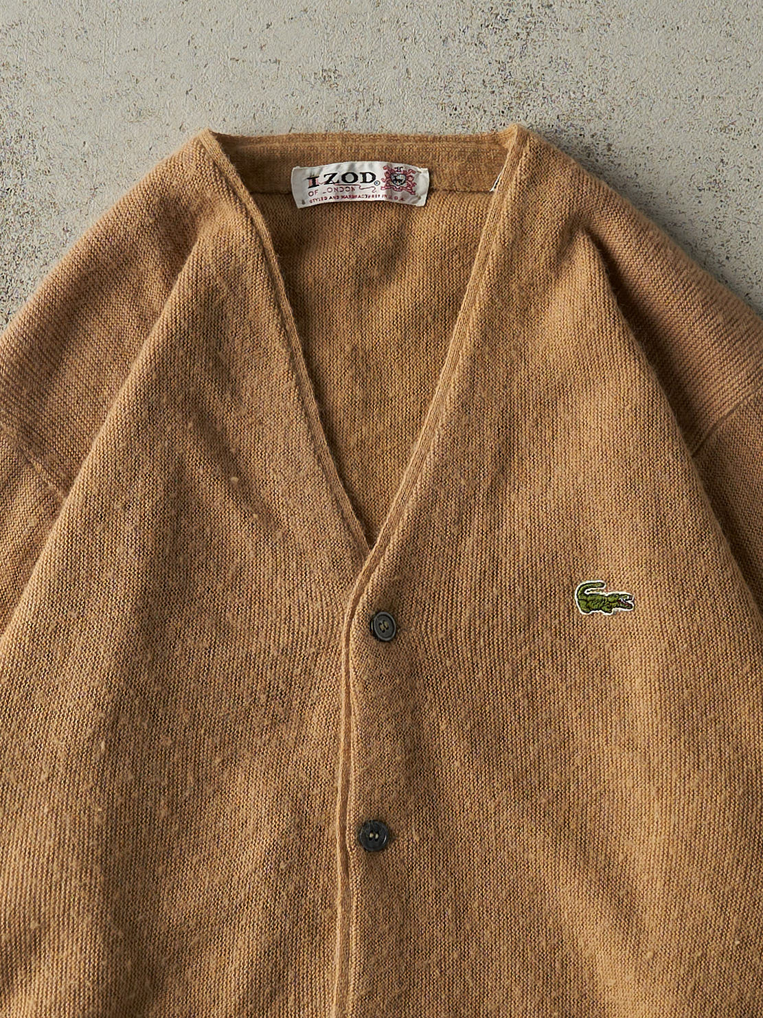 Vintage 80s Beige Izod Lacoste Knit Cardigan (M/L)