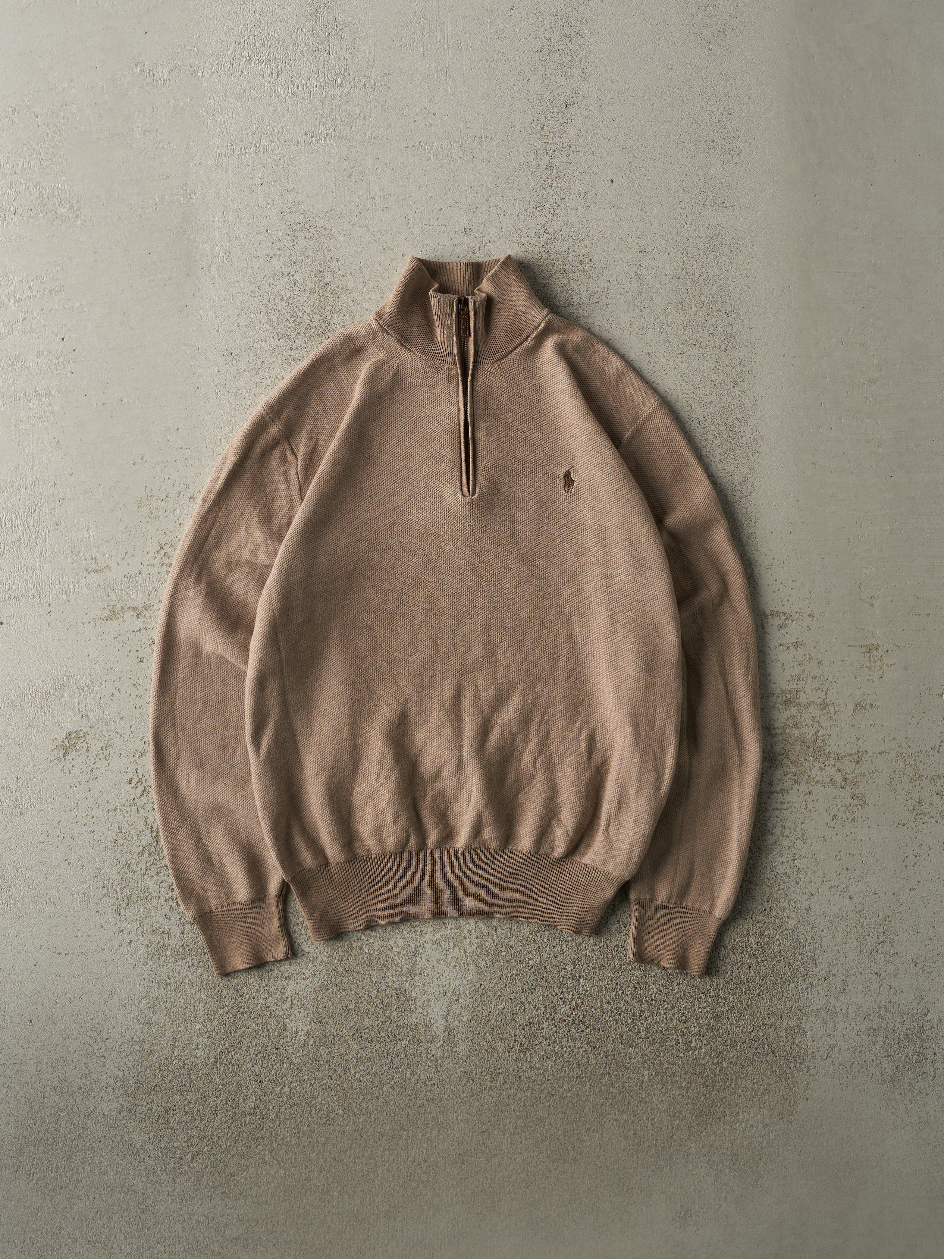 Vintage Y2K Brown Ralph Lauren Quarter Zip Knit (M/L)