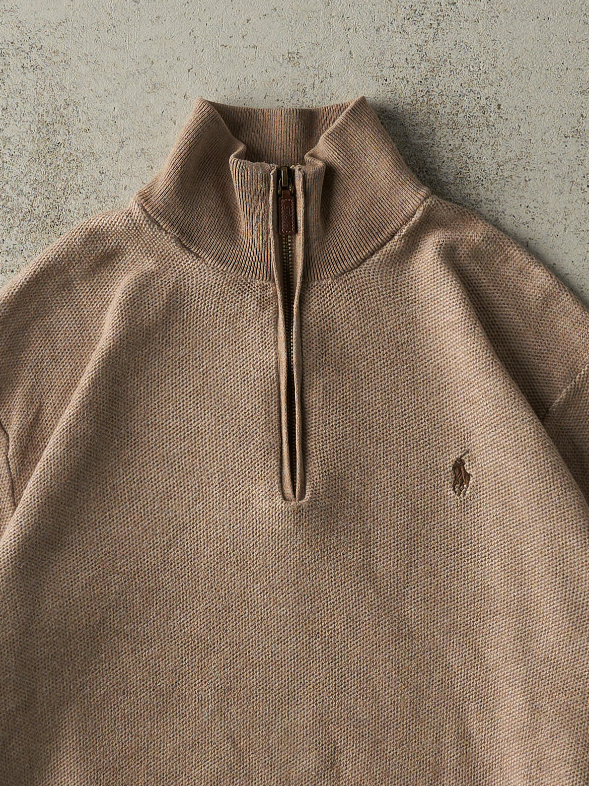 Vintage Y2K Brown Ralph Lauren Quarter Zip Knit (M/L)