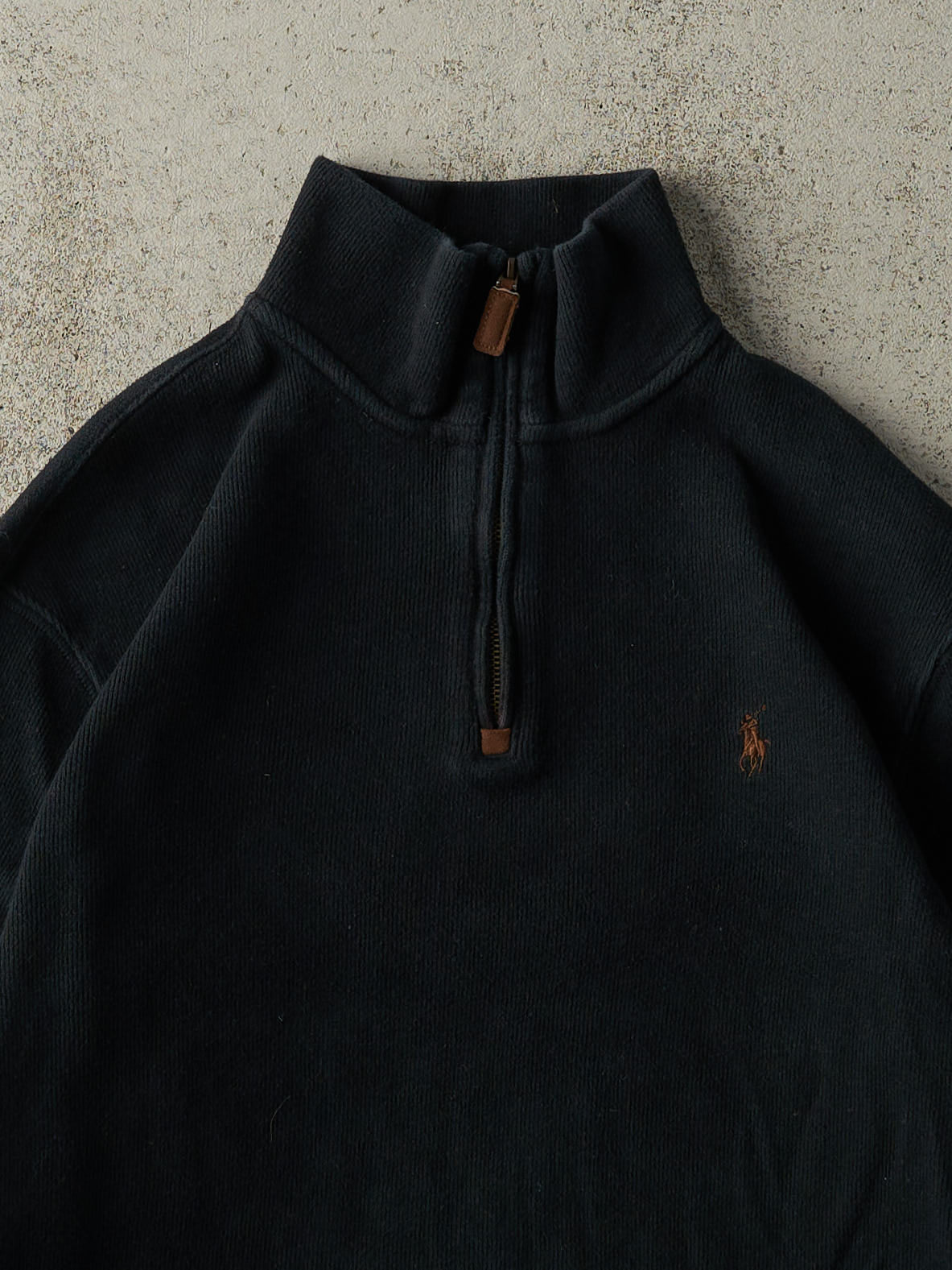 Vintage Y2K Black Polo Ralph Lauren Quarter Zip Knit (S)