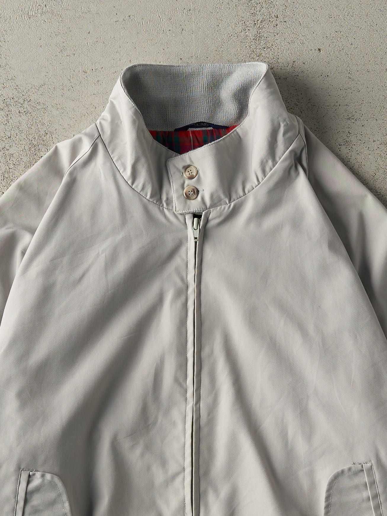 Vintage 90s Grey Lands End Harrington Jacket (L/XL)