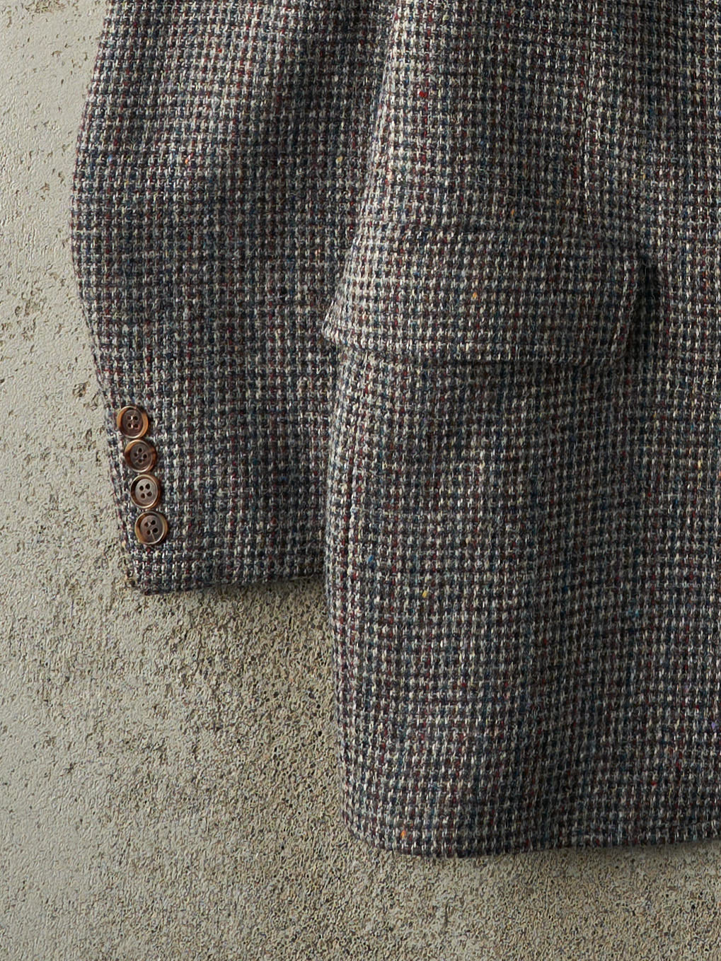 Vintage 80s Grey & Brown Wool Blazer (L)