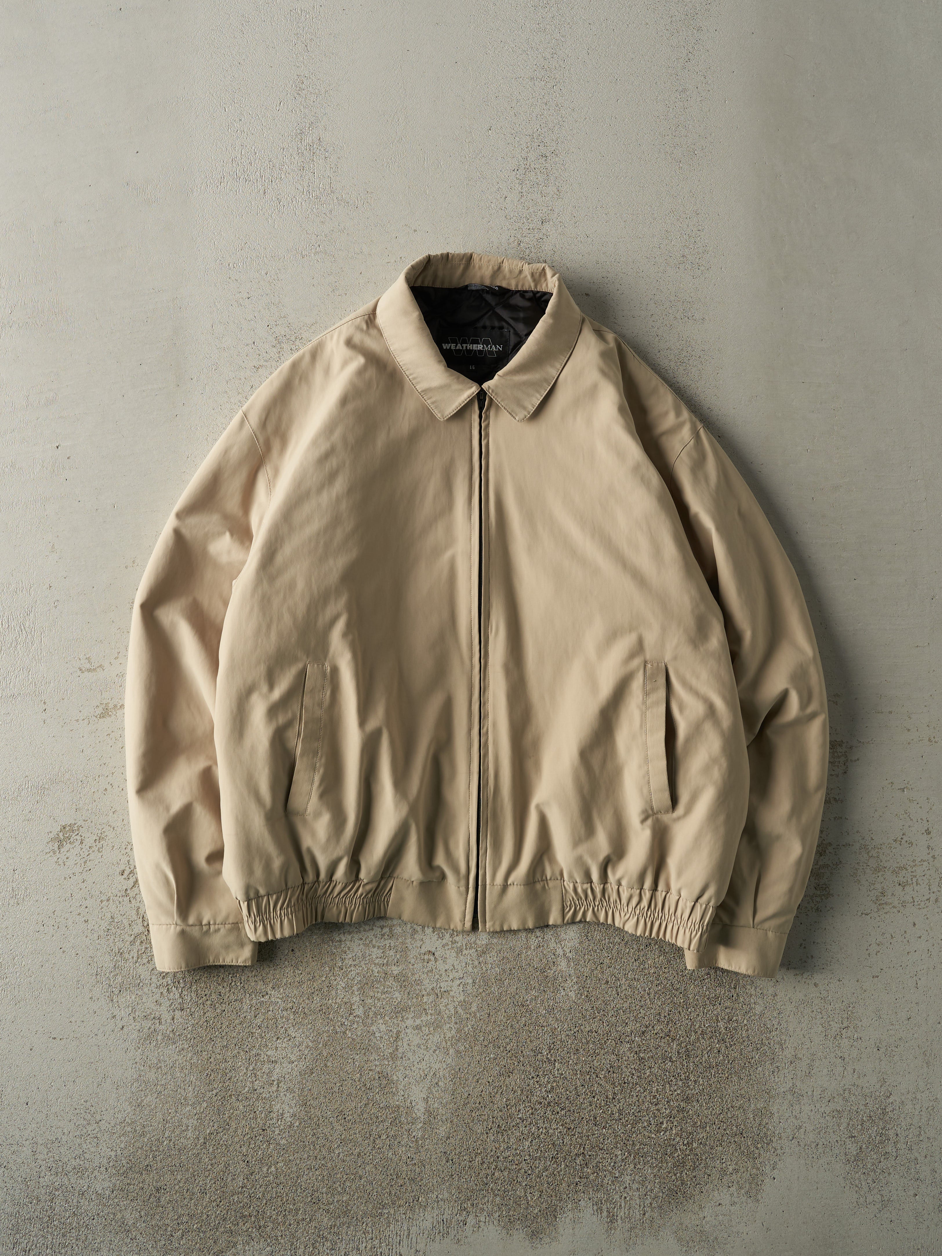 Vintage Y2K Beige Harrington Style Jacket (XL)