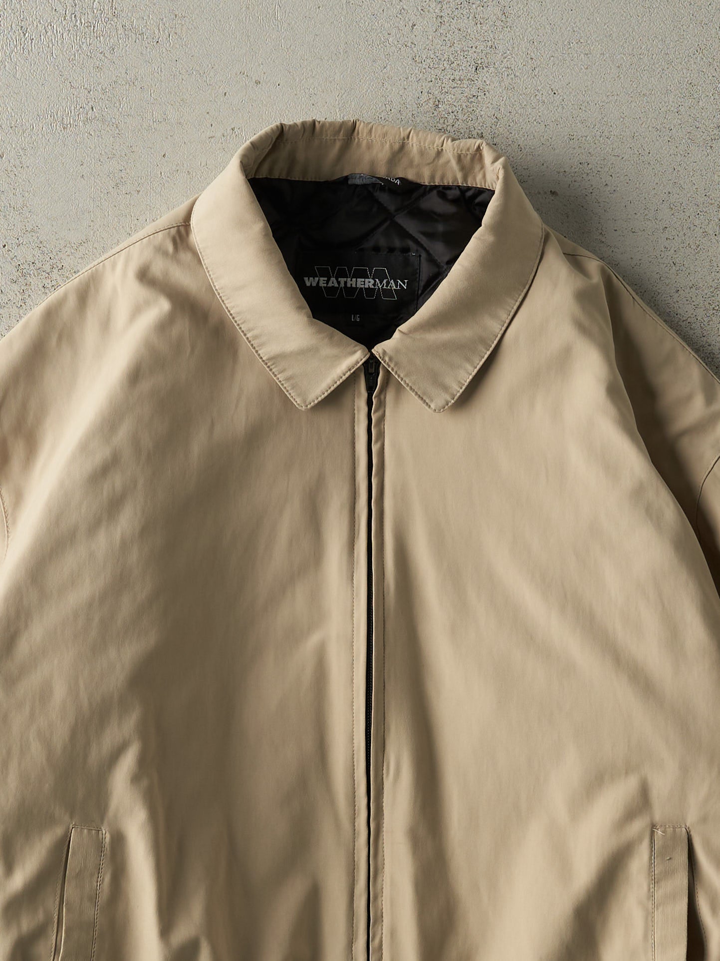 Vintage Y2K Beige Harrington Style Jacket (XL)