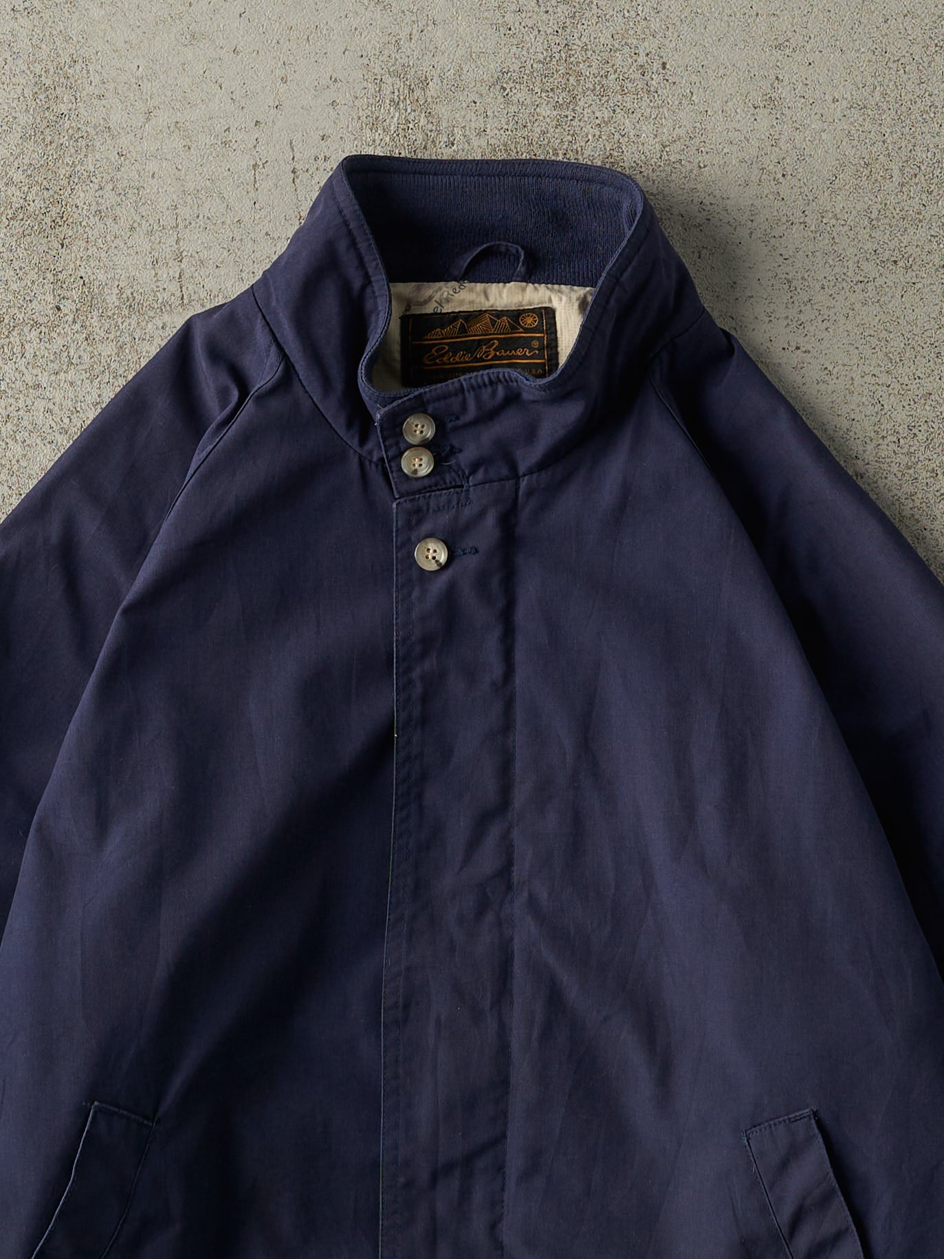 Vintage 90s Navy Blue Eddie Bauer Harrington Jacket (S/M)