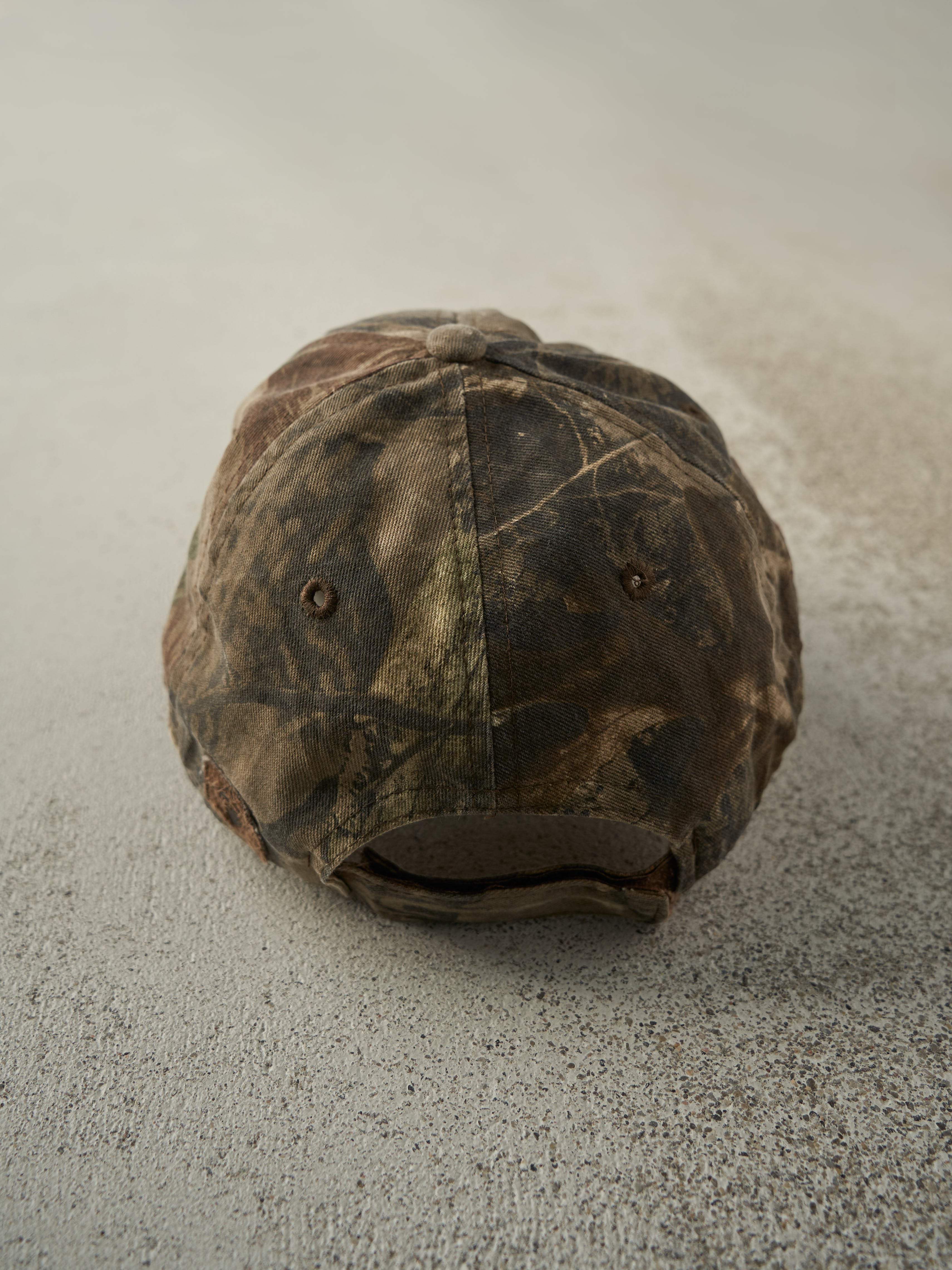 Vintage Y2K Camo Embroidered Deer Dri-Duck Velcro Hat